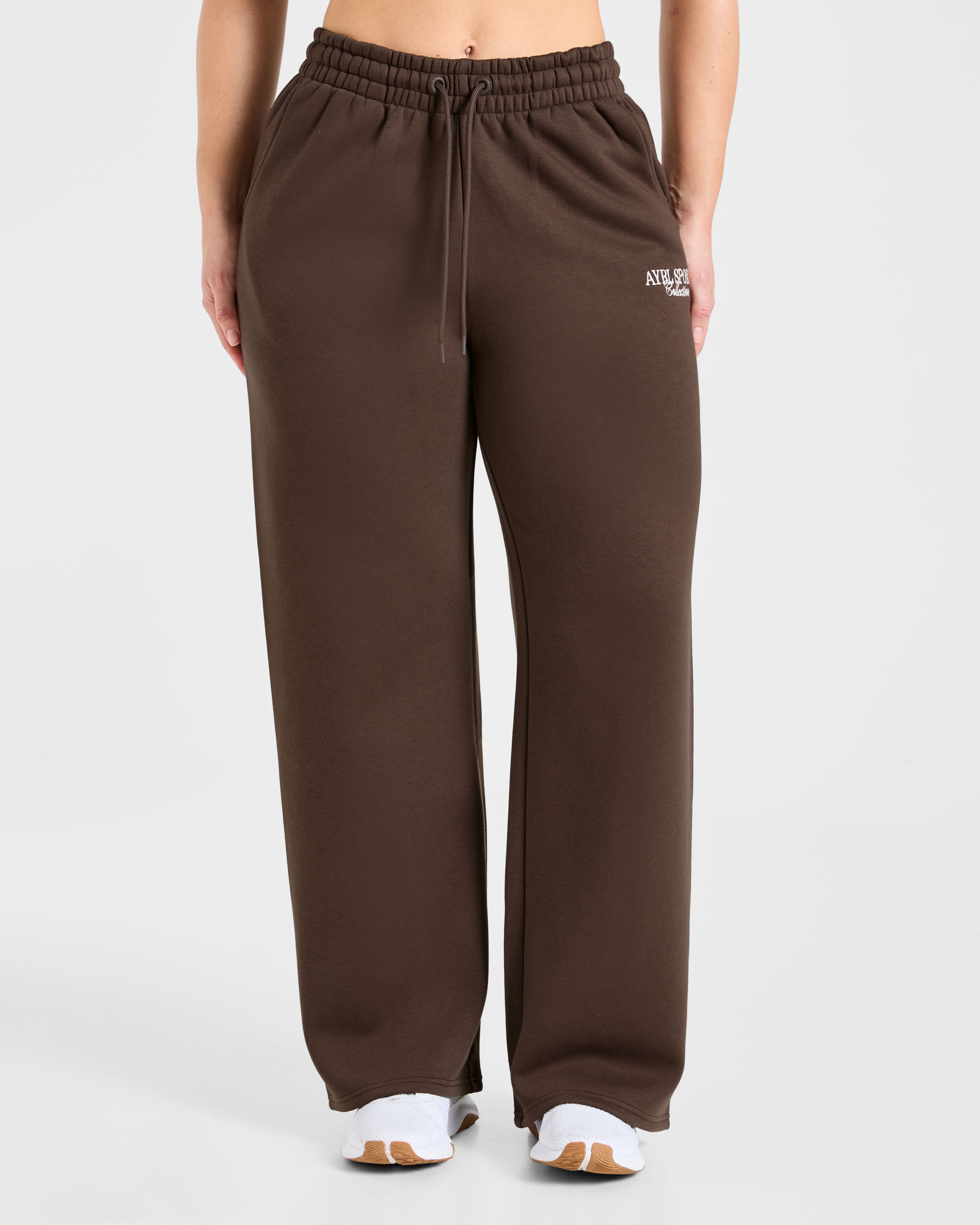 Sports Collective Oversized Straight Leg Joggers - Brown