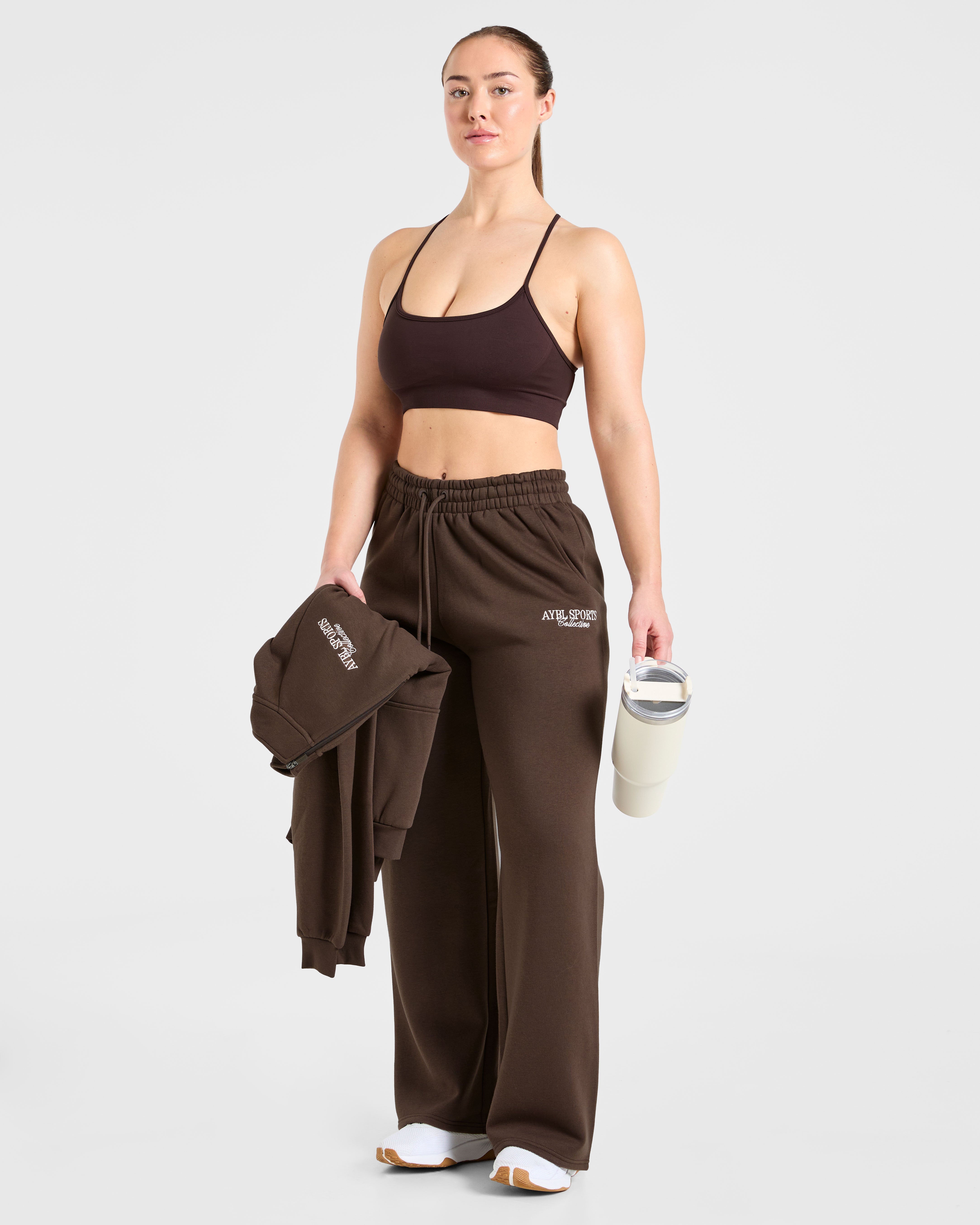 Sports Collective Oversized Straight Leg Joggers - Brown