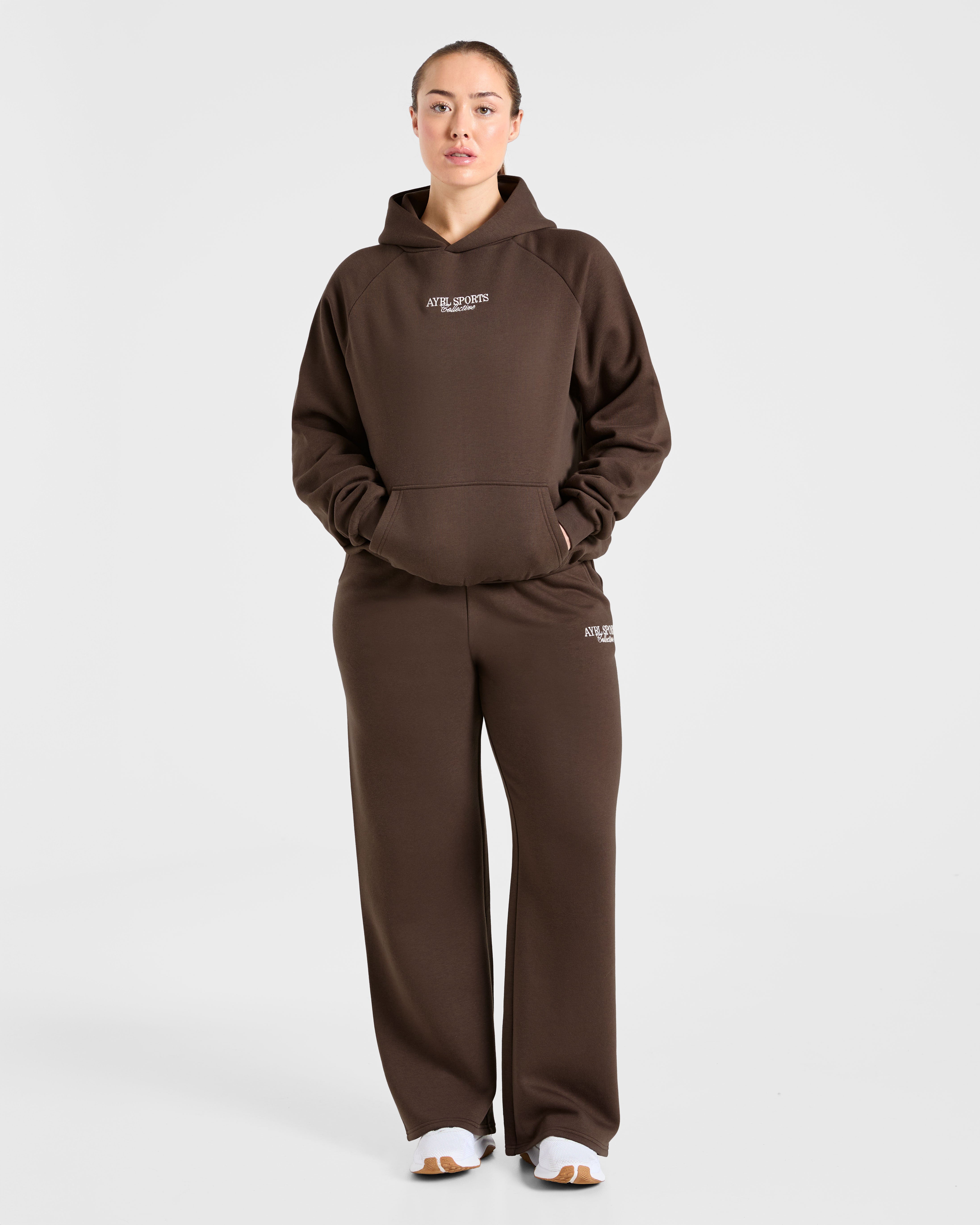 Sports Collective Oversized Straight Leg Joggers - Brown