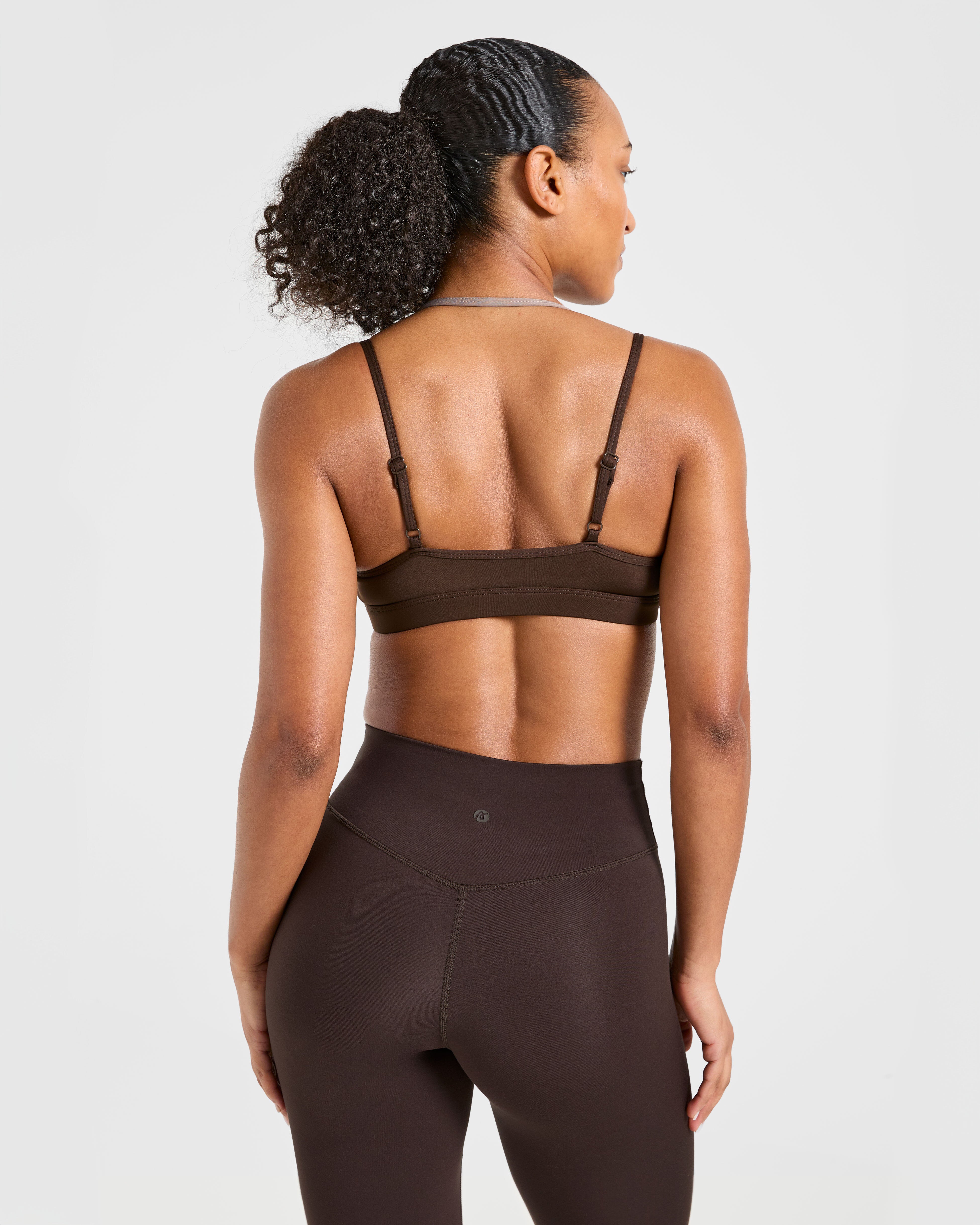 Essential Double Layer Sports Bra - Brown