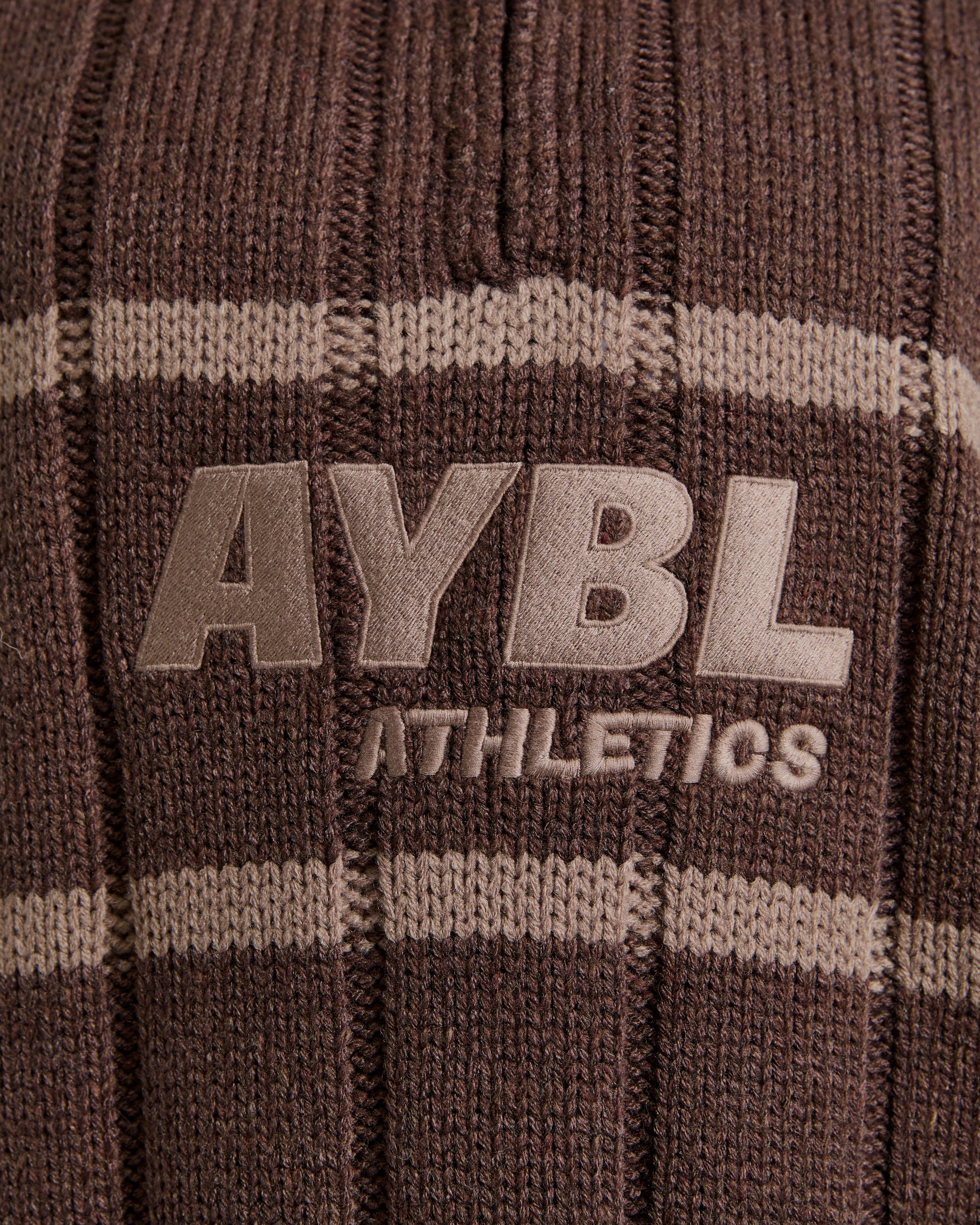 Athletics Oversized Knitted 1/4 Zip - Brown