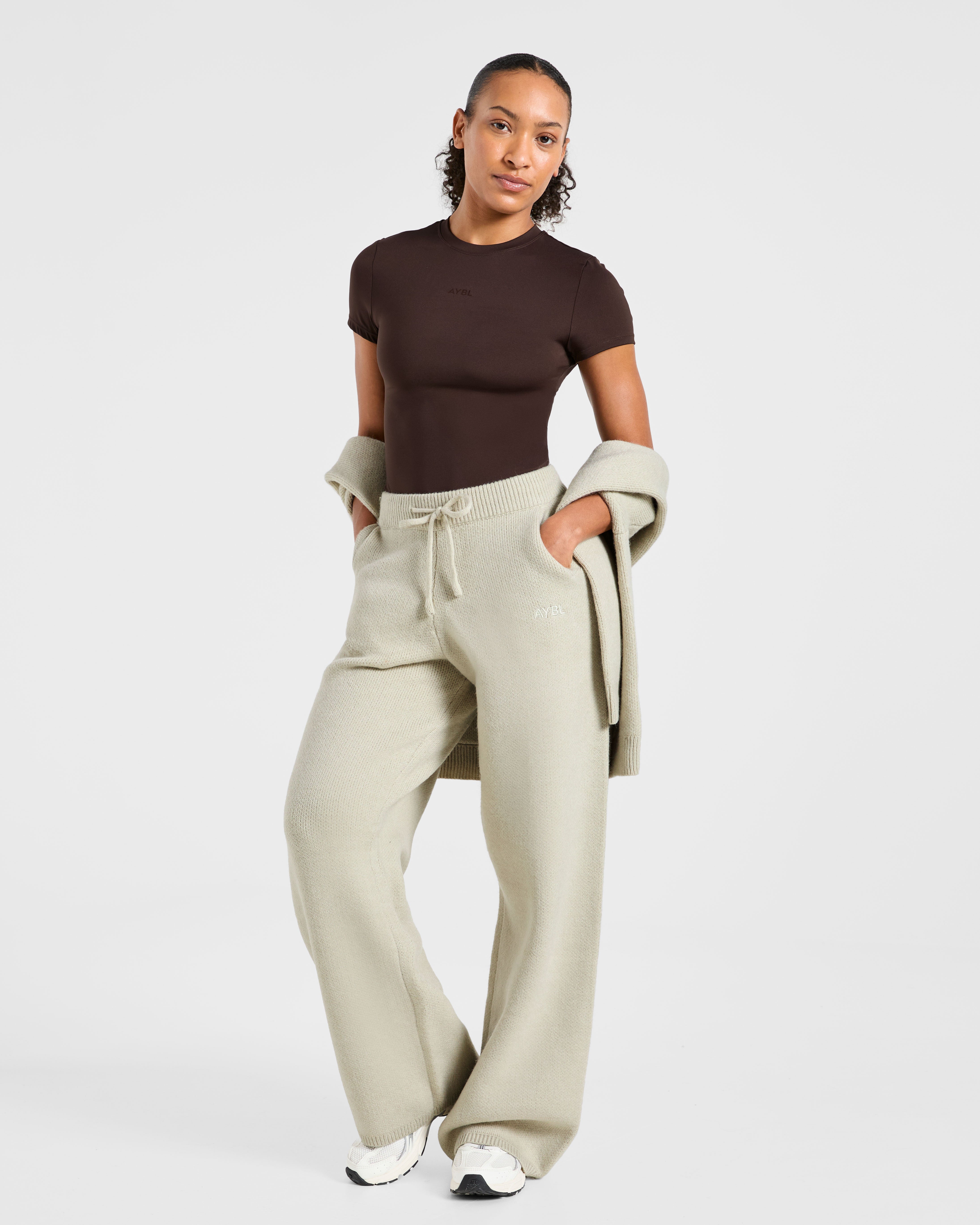 Soft Oversized Knitted Straight Leg Joggers - Seasalt