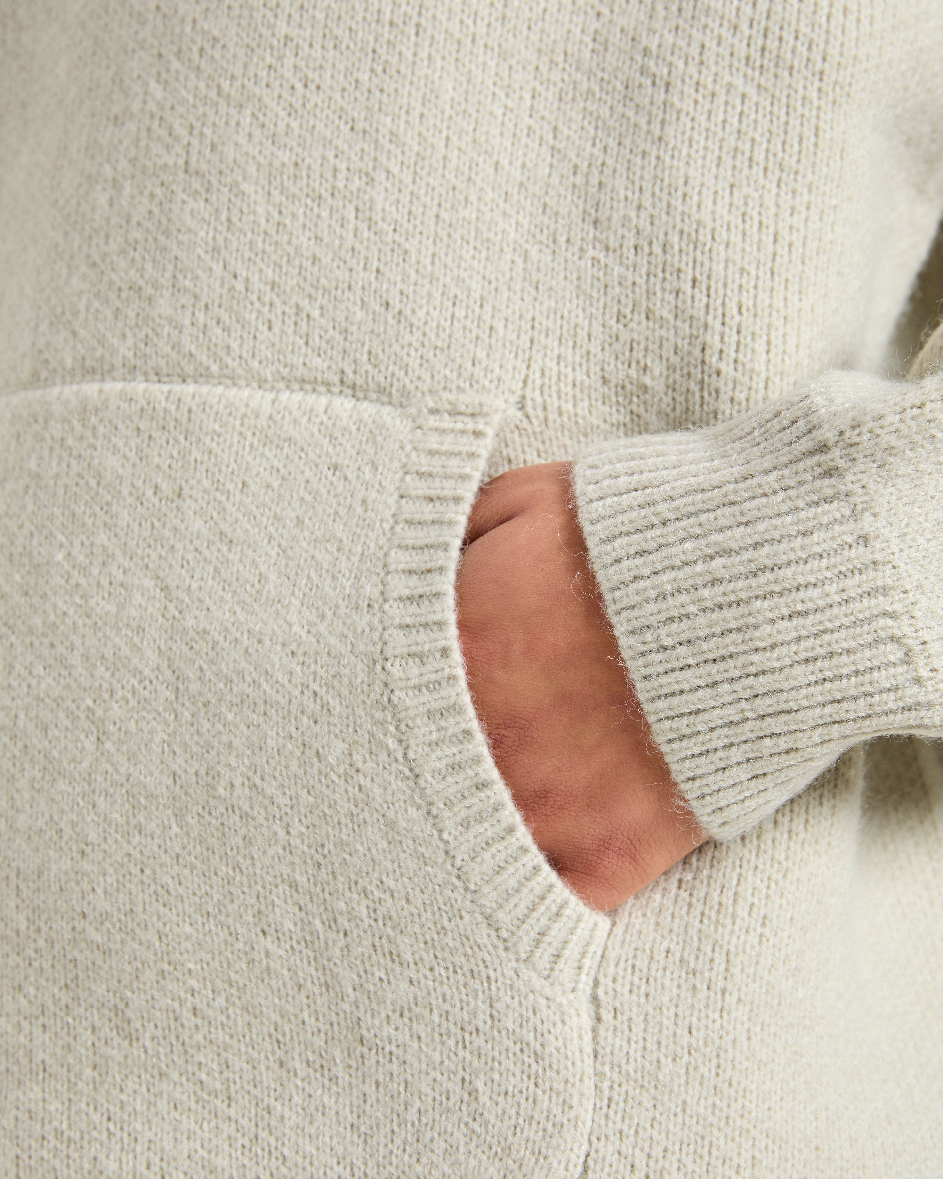 Soft Oversized Knitted Hoodie - Seasalt