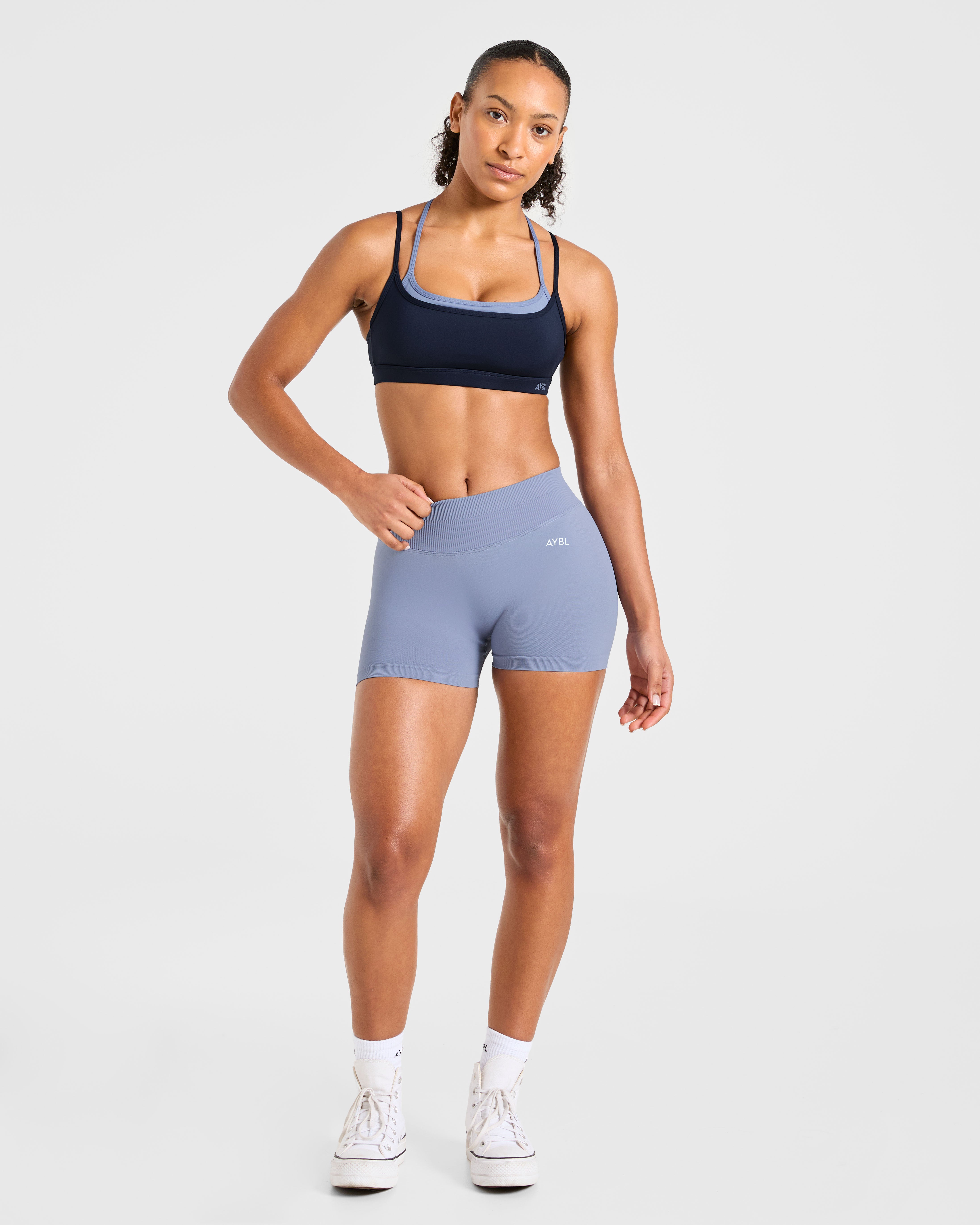 Essential Double Layer Sports Bra - Navy