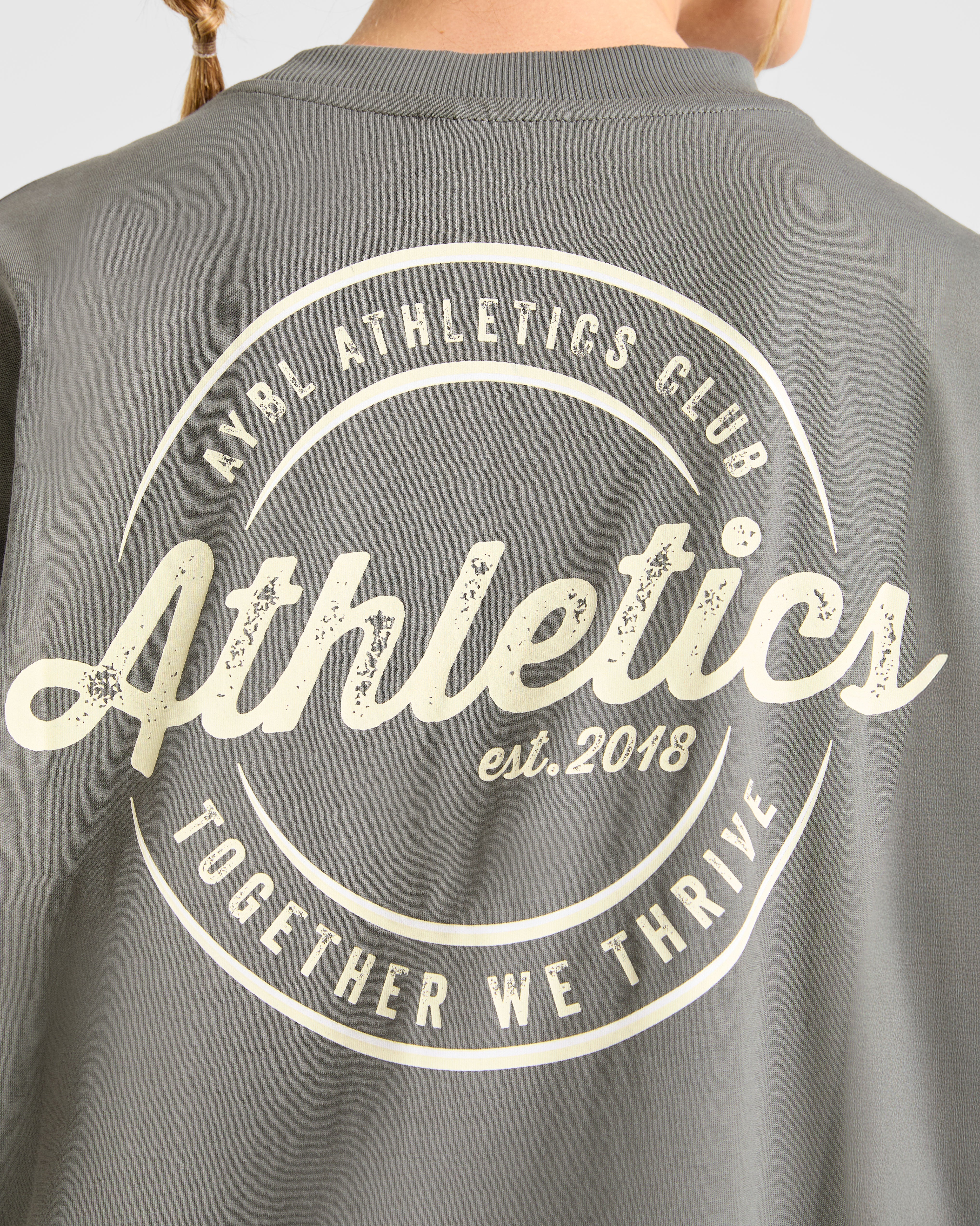 Retro Athletics Club Oversized T Shirt - Charcoal/Butter