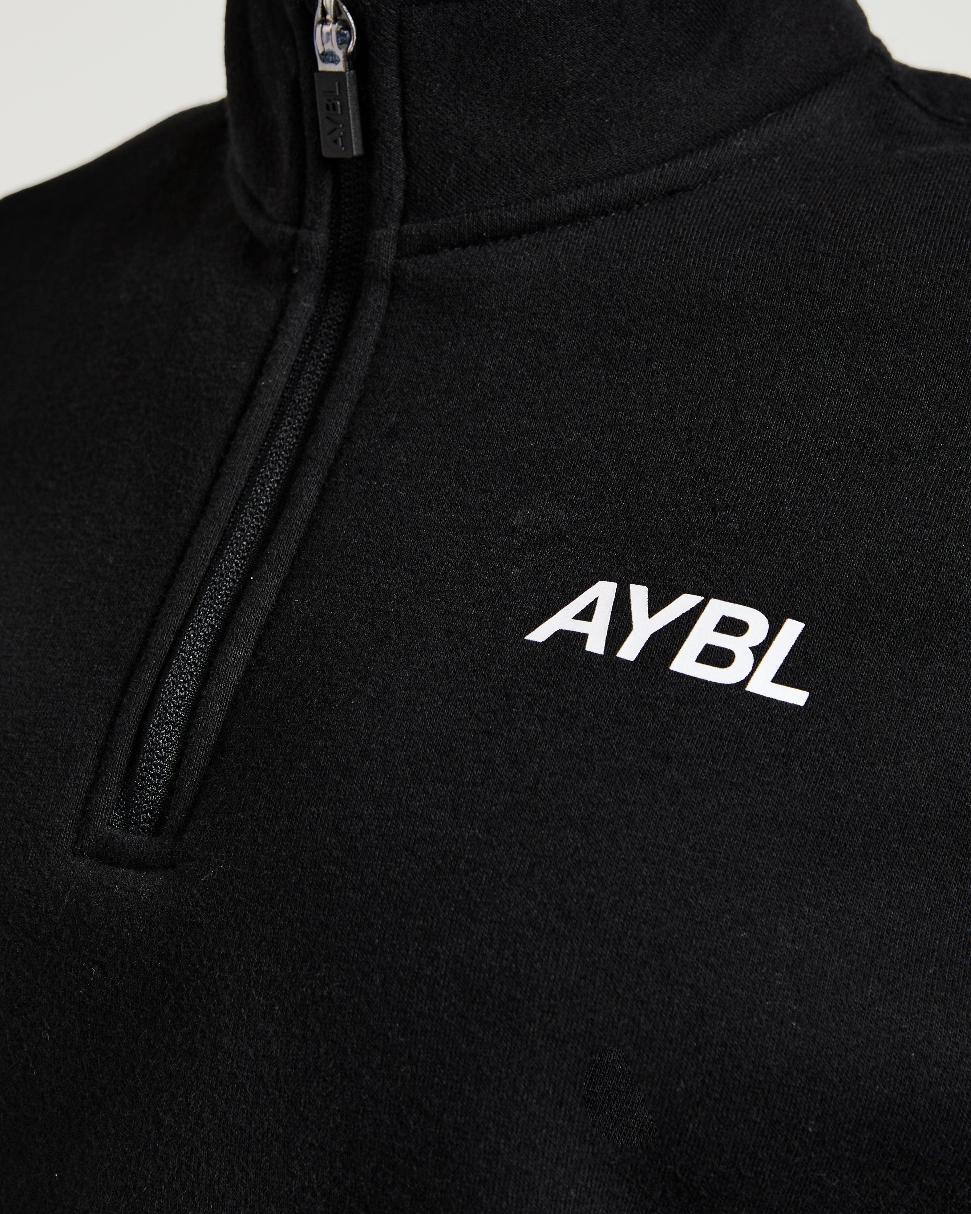 Sports Club Oversized 1/4 Zip Pullover - Black/White