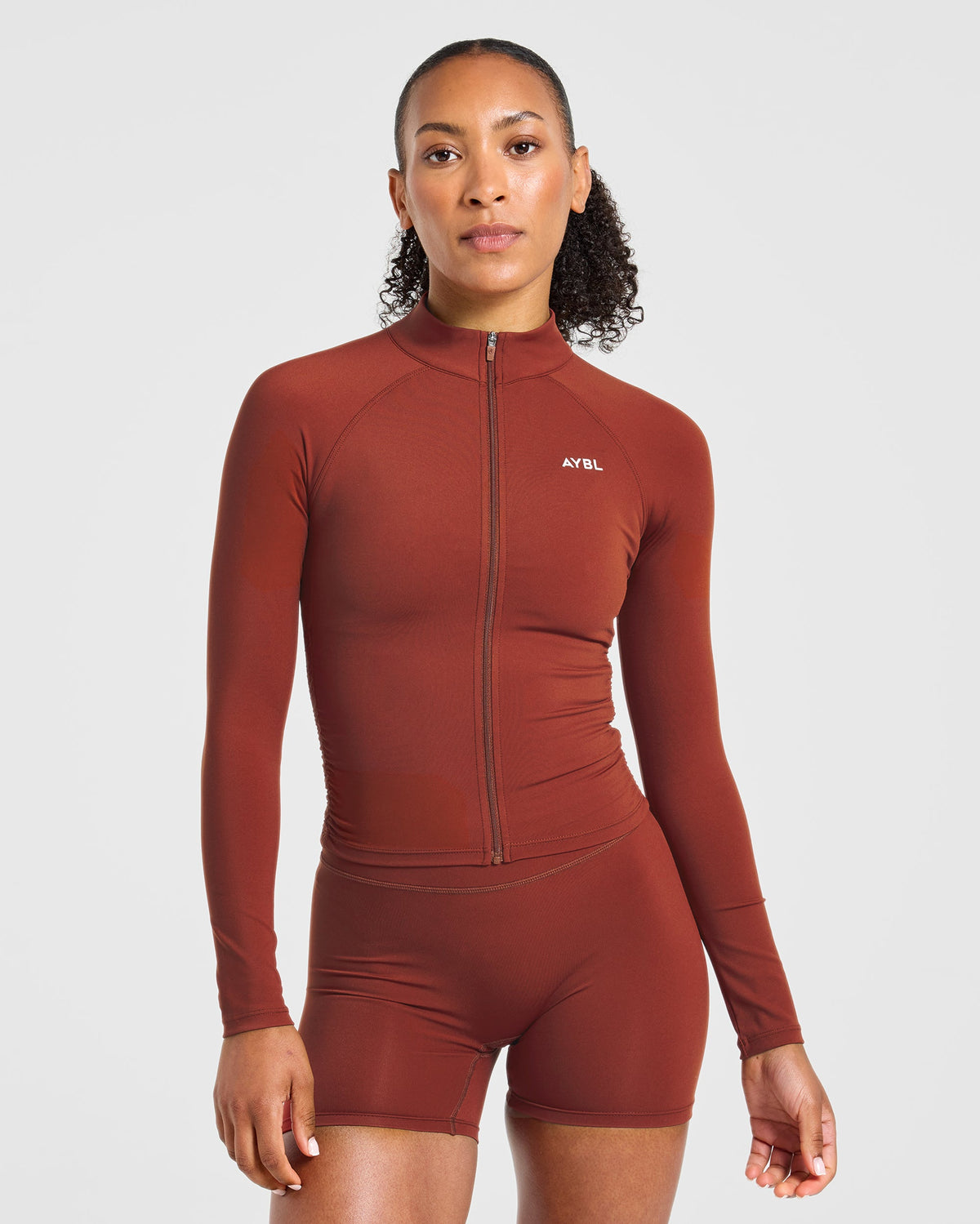 Physique Zip Up Jacket - Deep Auburn