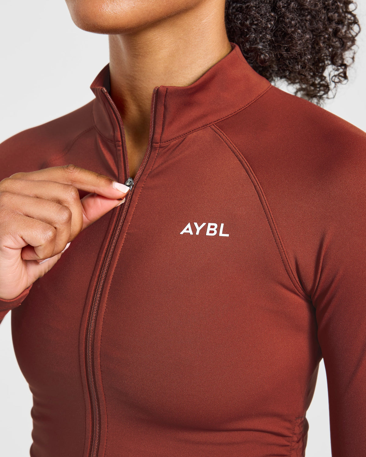 Physique Zip Up Jacket - Deep Auburn