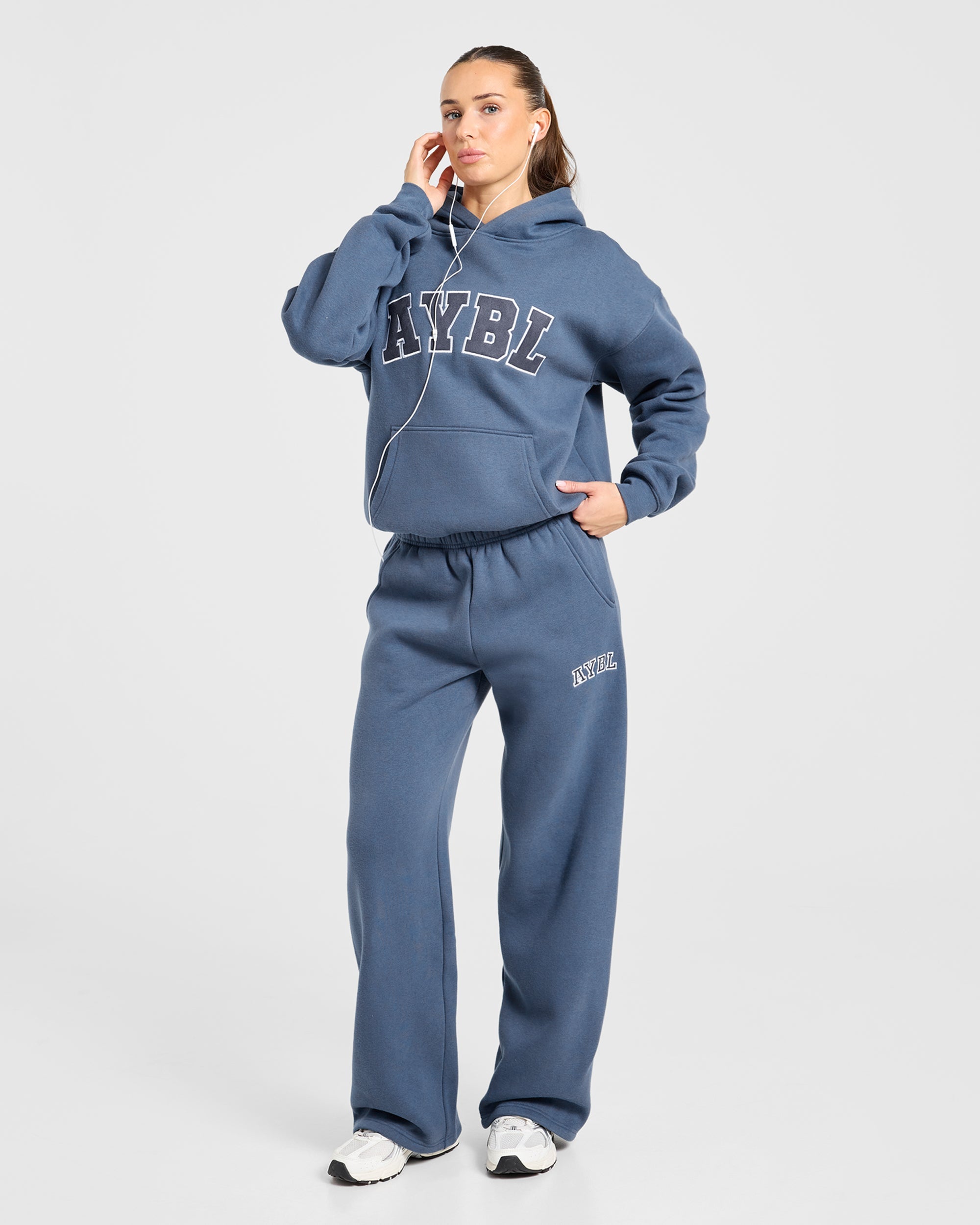 Varsity 2.0 Oversized Straight Leg Joggers - Denim Blue