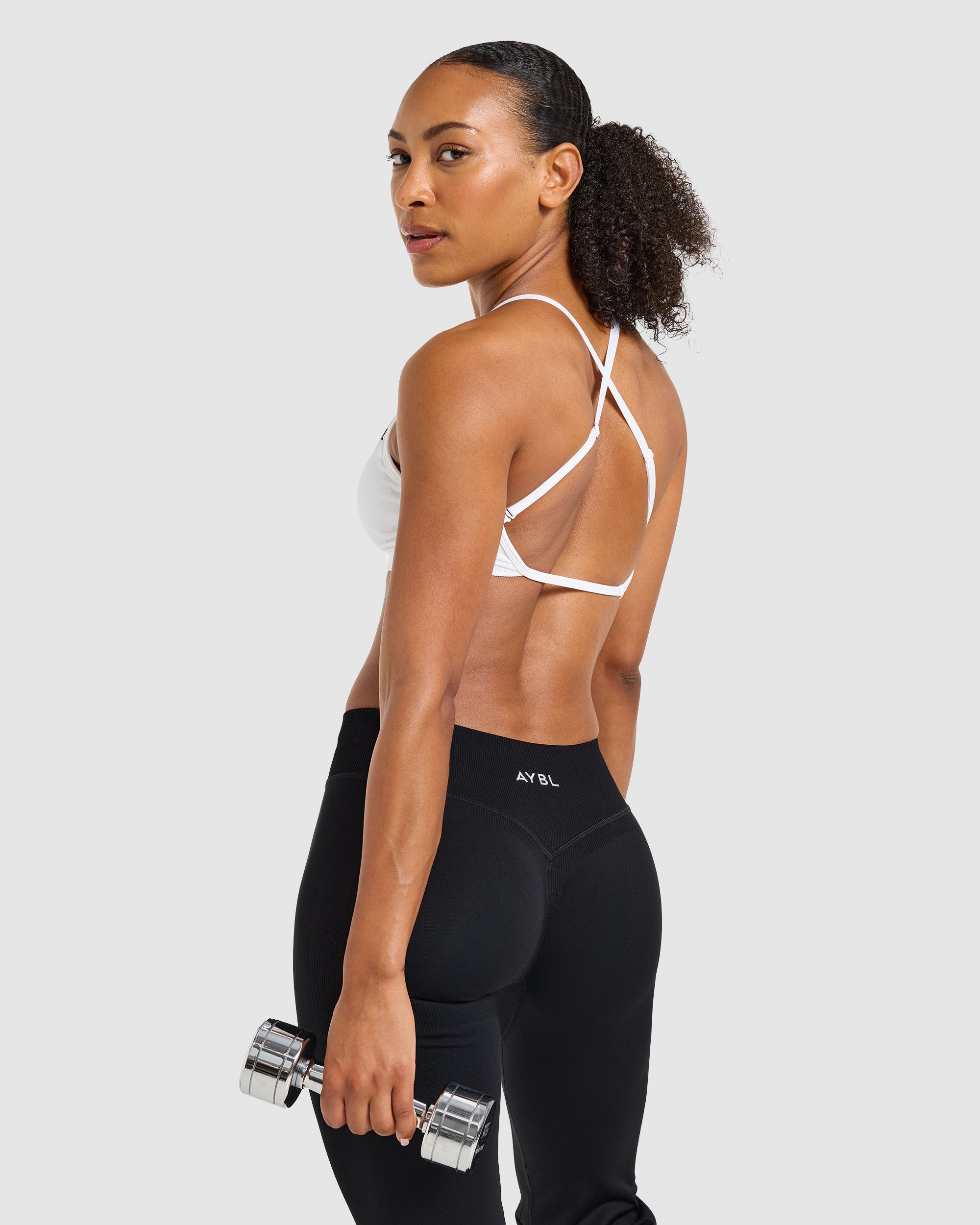 Adapt Seamless Strappy Sports Bra - White