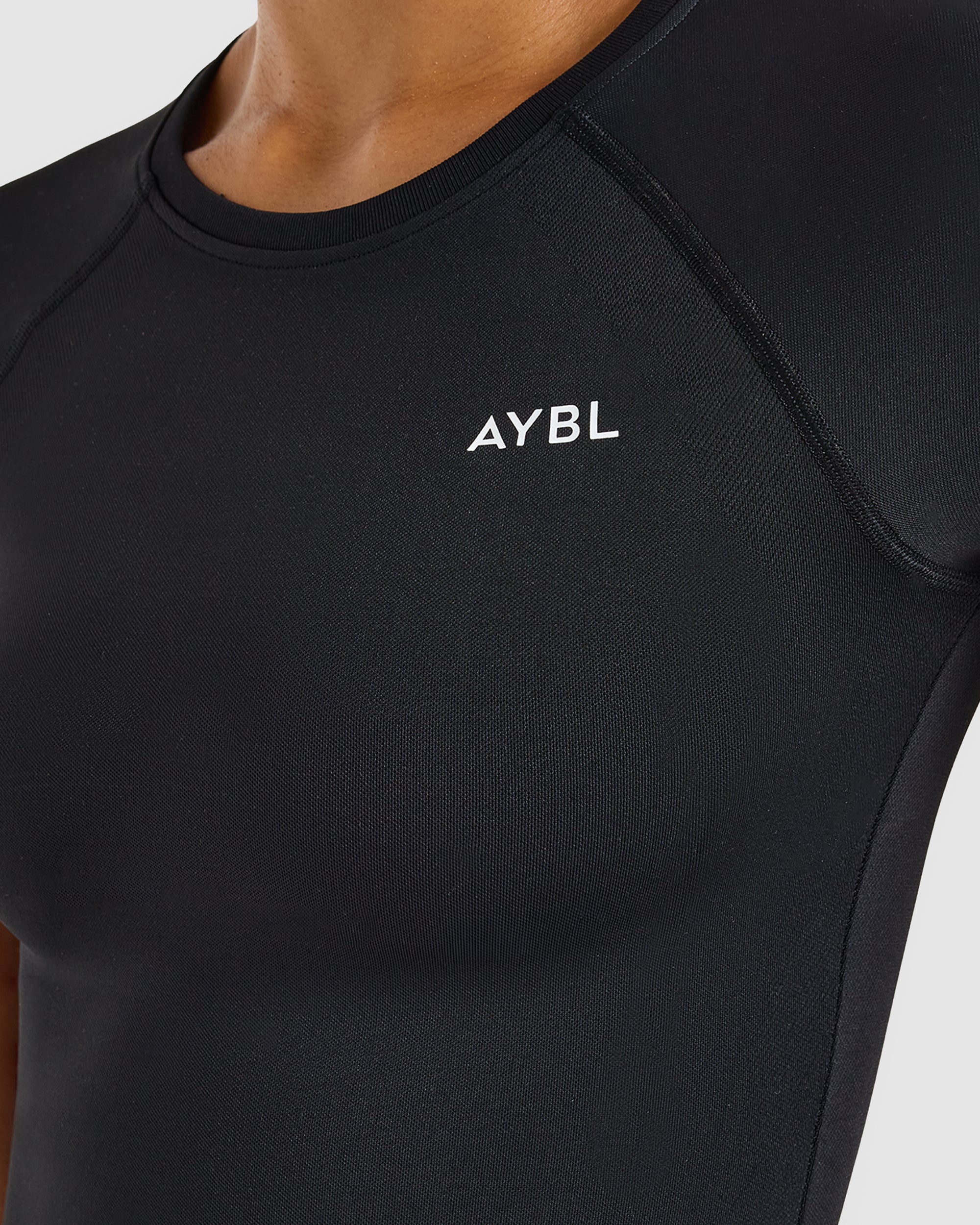 Enhance Seamless Short Sleeve Top - Black