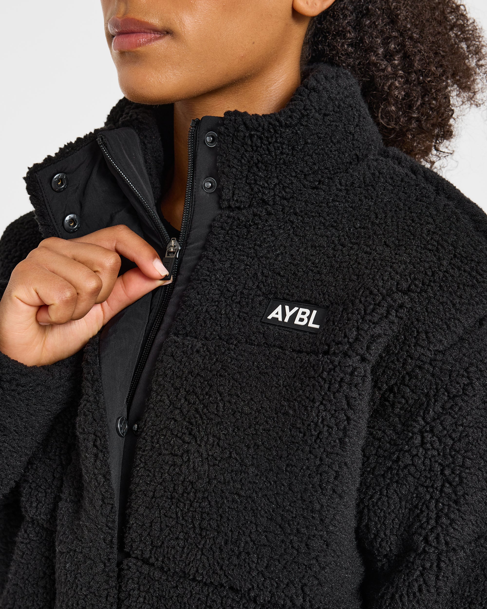Signature Fleece Puffer Coat - Black