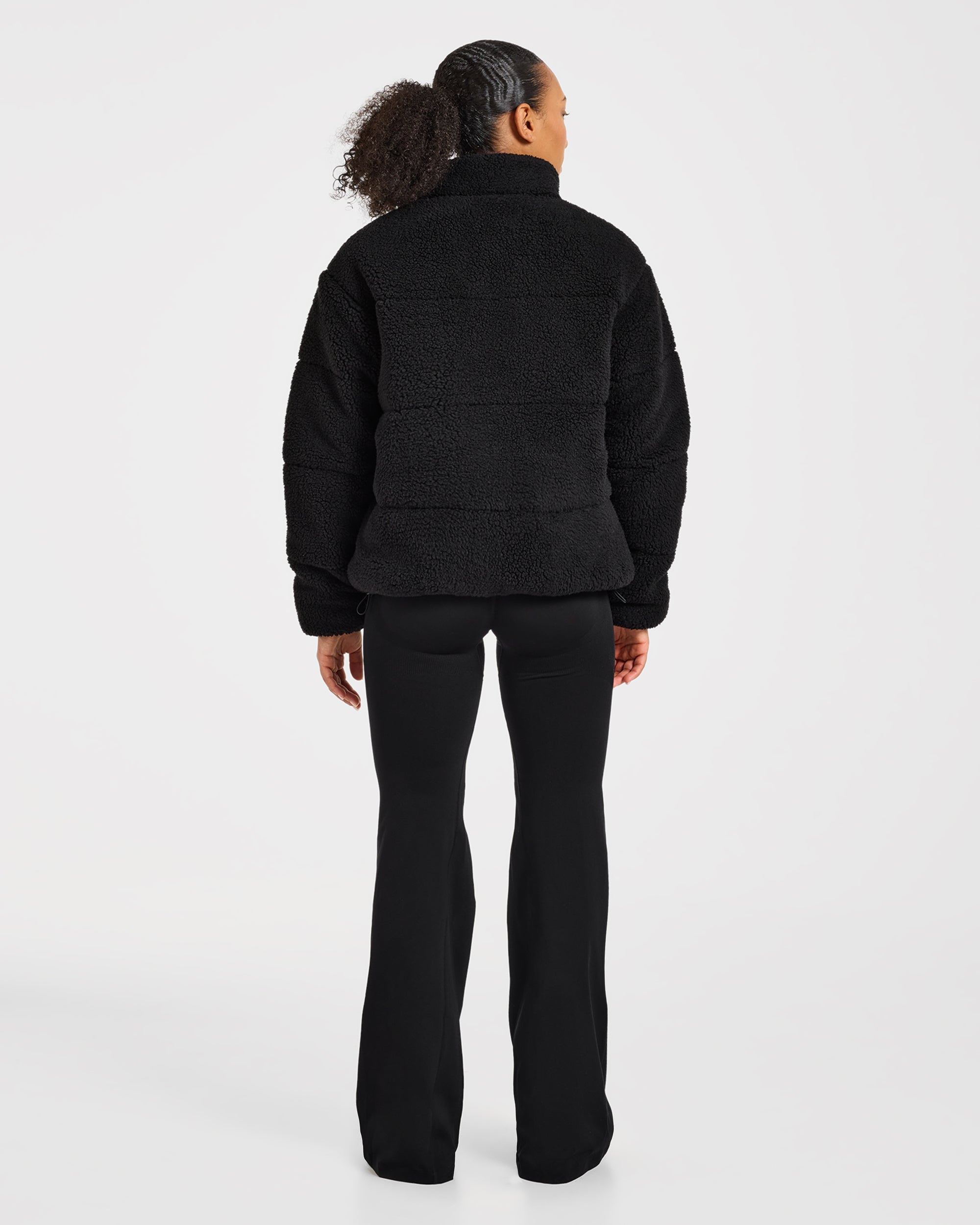 Signature Fleece Puffer Coat - Black