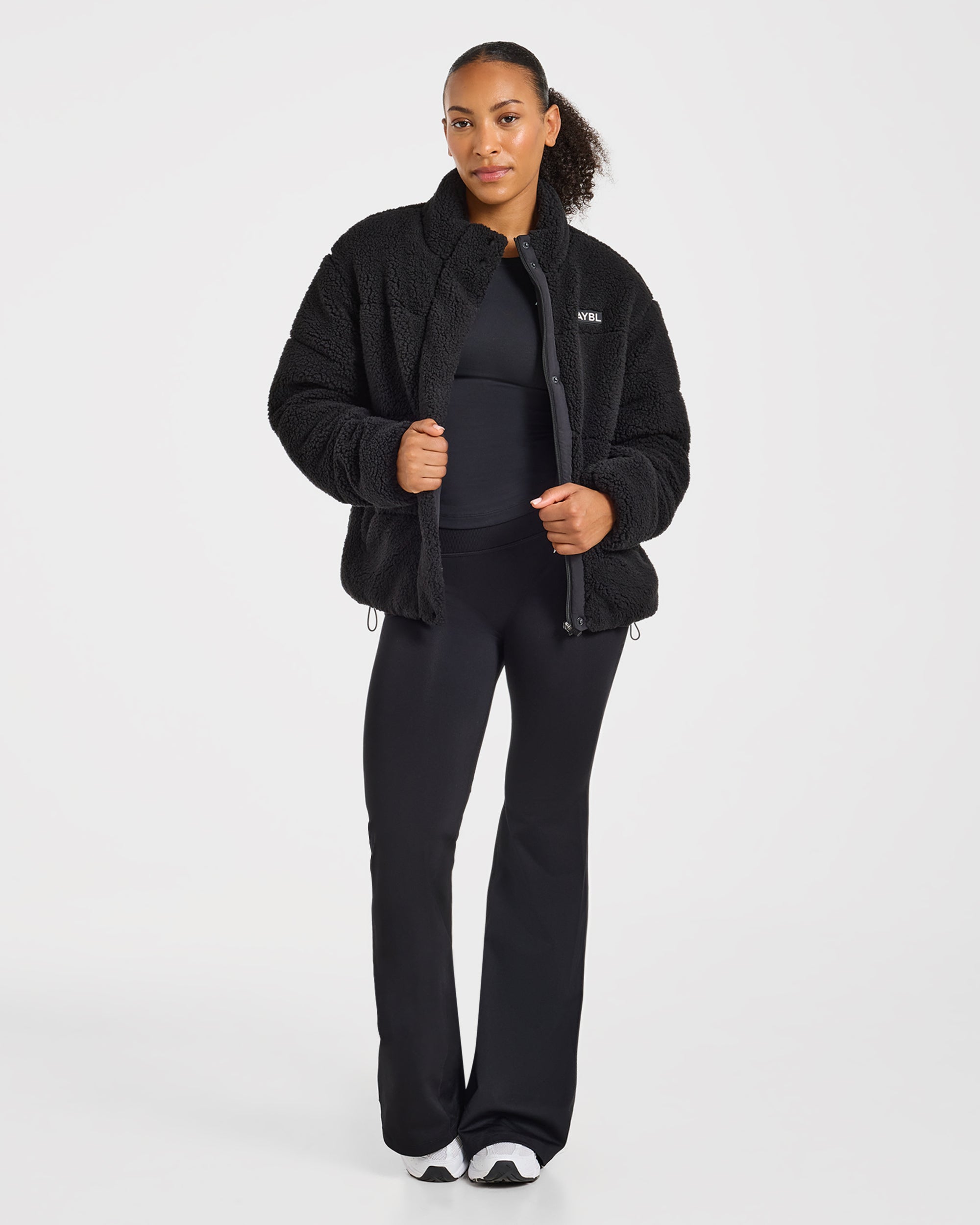 Signature Fleece Puffer Coat - Black