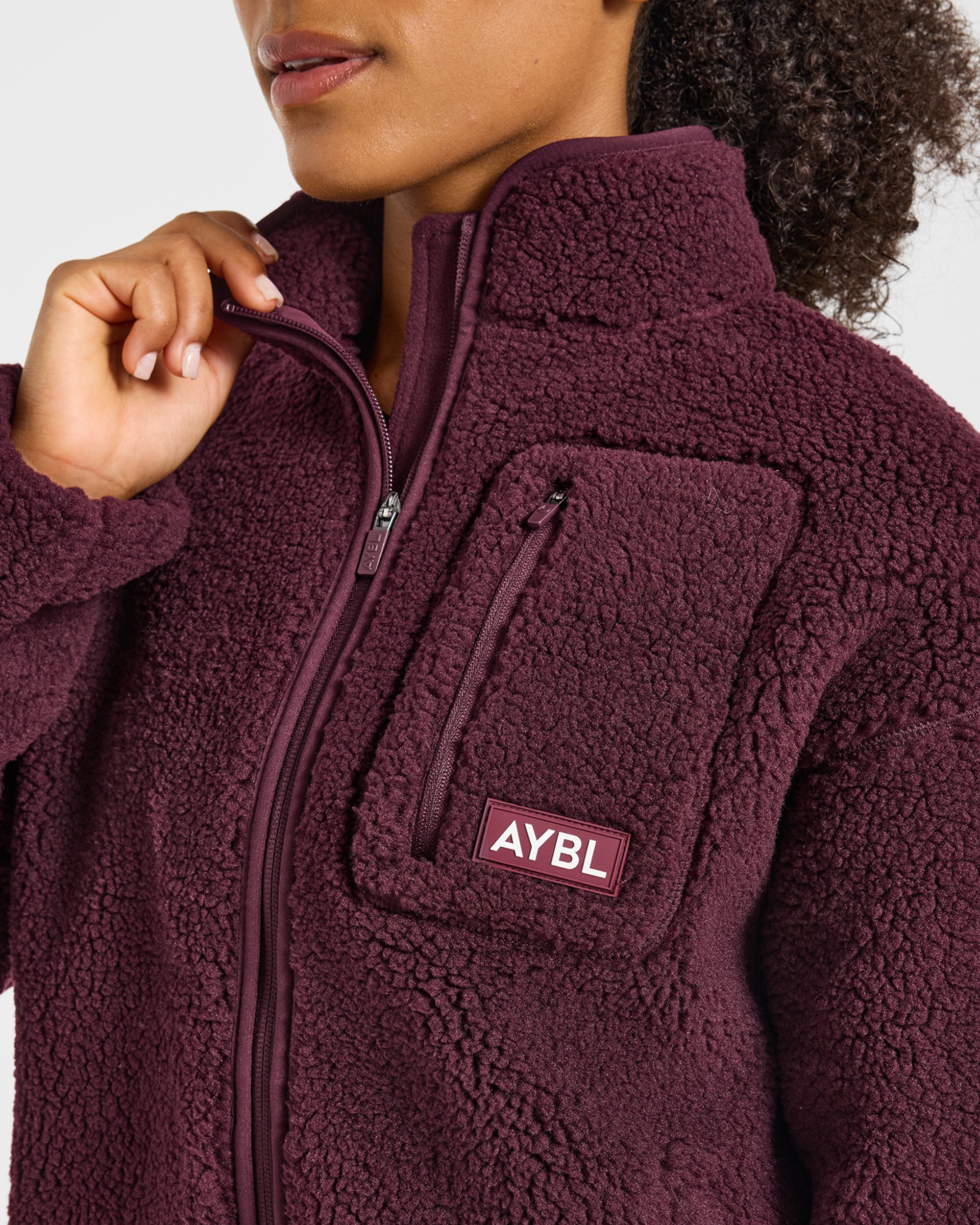 Signature Zip Up Fleece Jacket - Dusty Plum