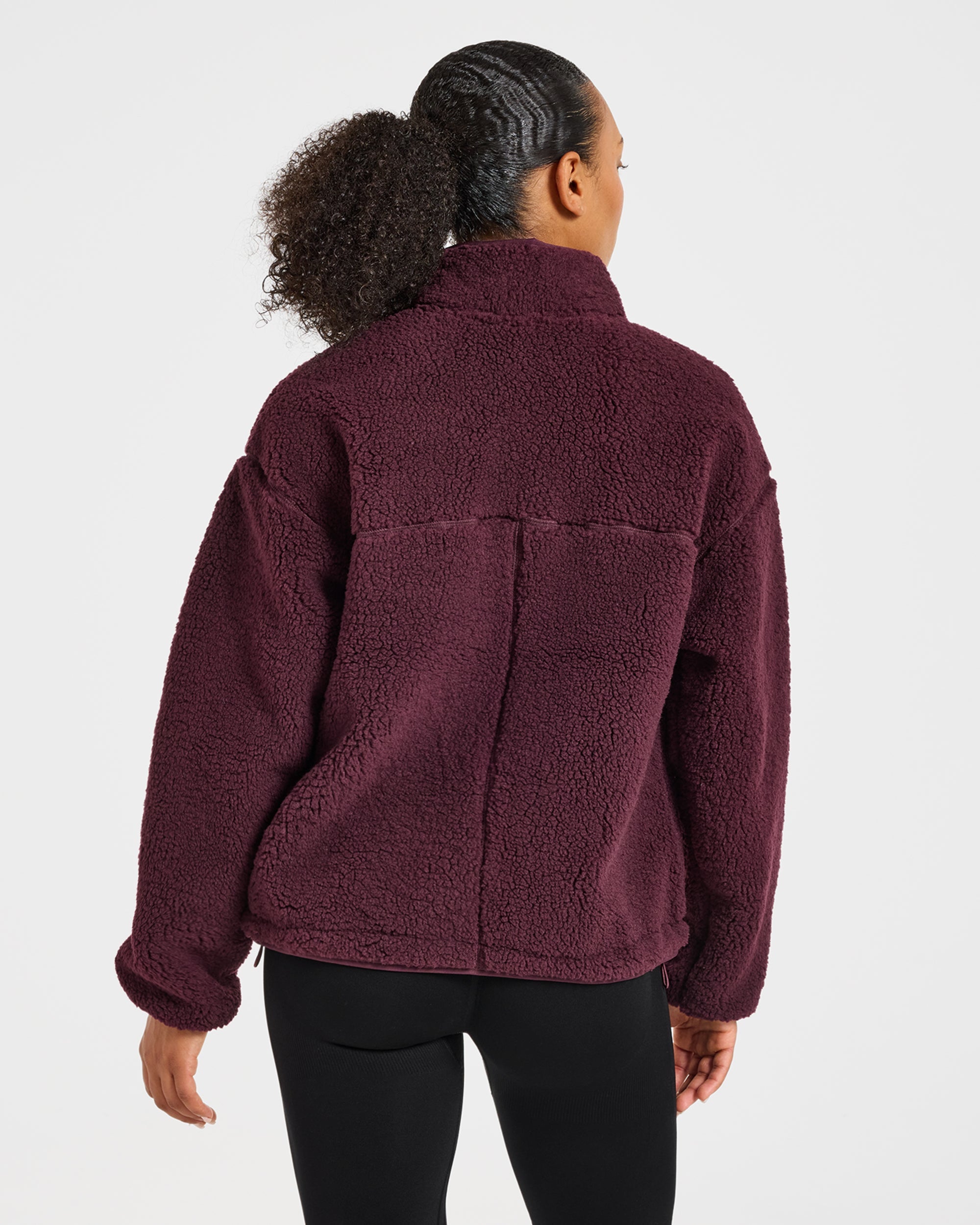 Signature Zip Up Fleece Jacket - Dusty Plum