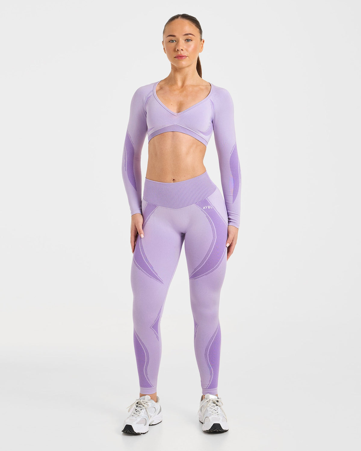 Charge Seamless Long Sleeve Crop Top - Lilac