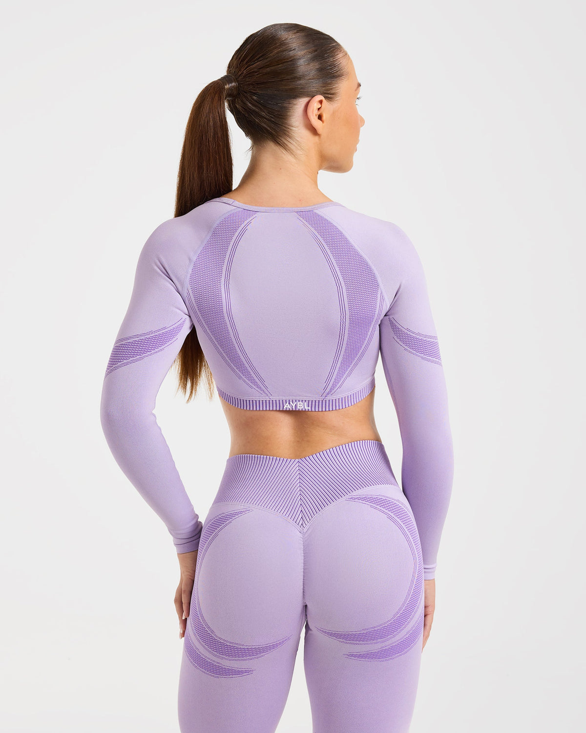 Charge Seamless Long Sleeve Crop Top - Lilac