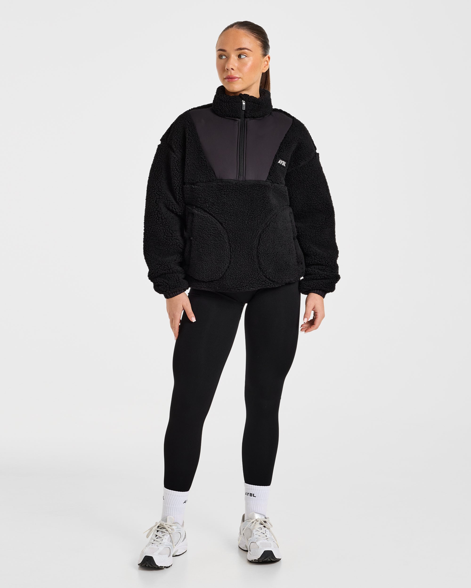 Signature 1/4 Zip Fleece Pullover - Black