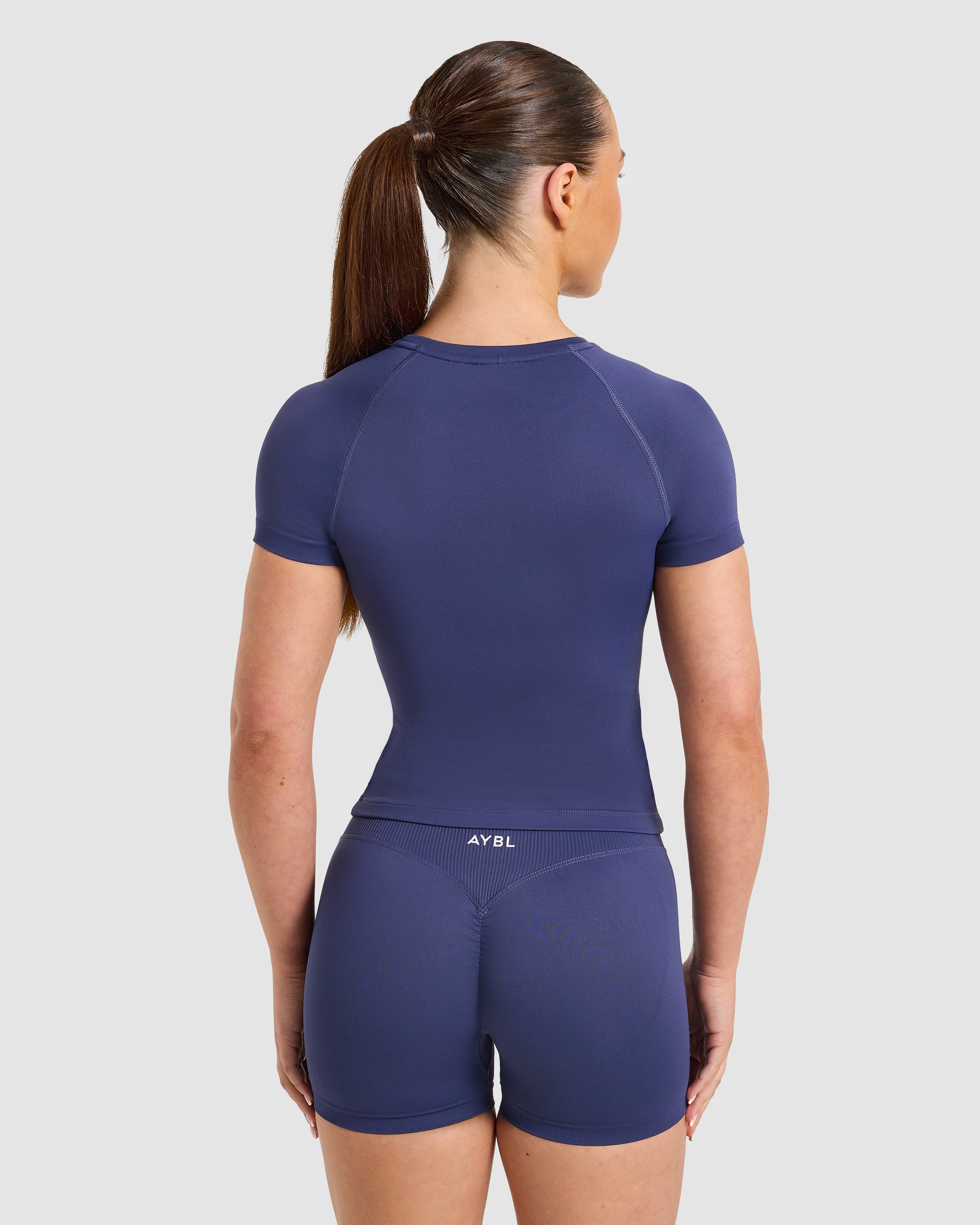 Enhance Seamless Short Sleeve Top - Storm Blue