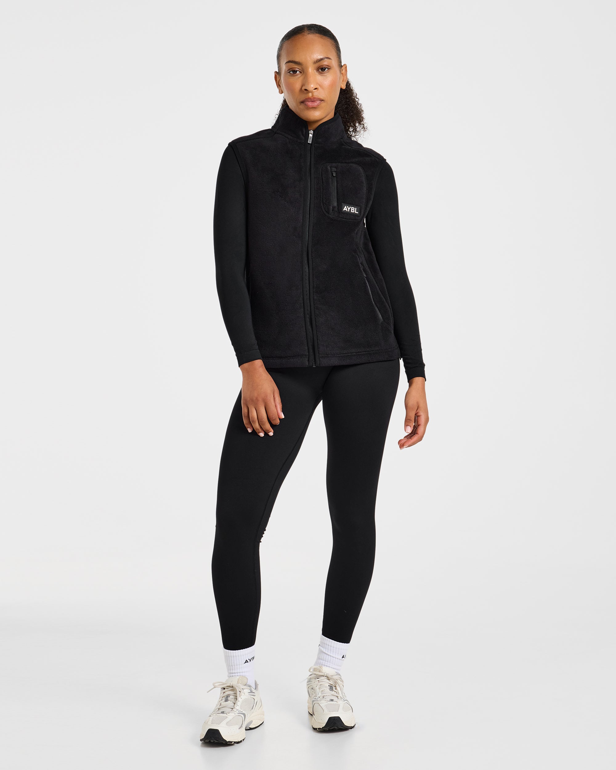 Signature Lightweight Fleece Gilet - Black