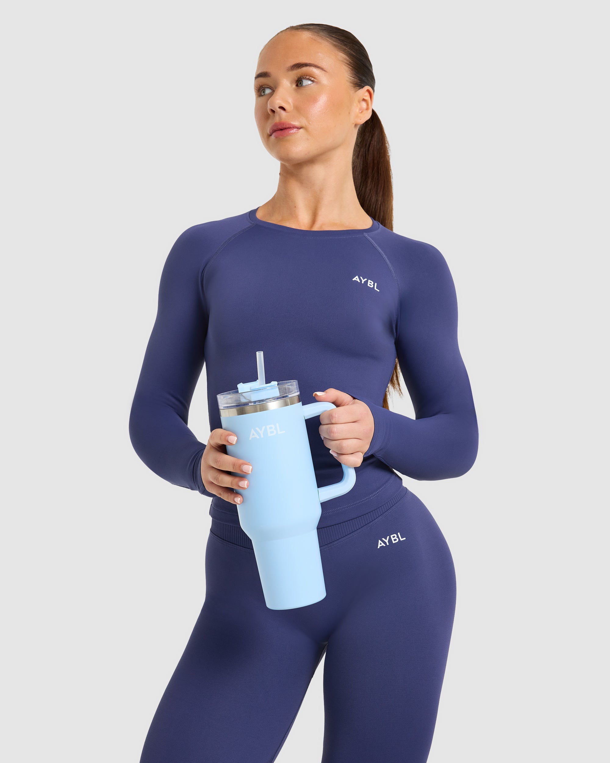 Enhance Seamless Long Sleeve Top - Storm Blue