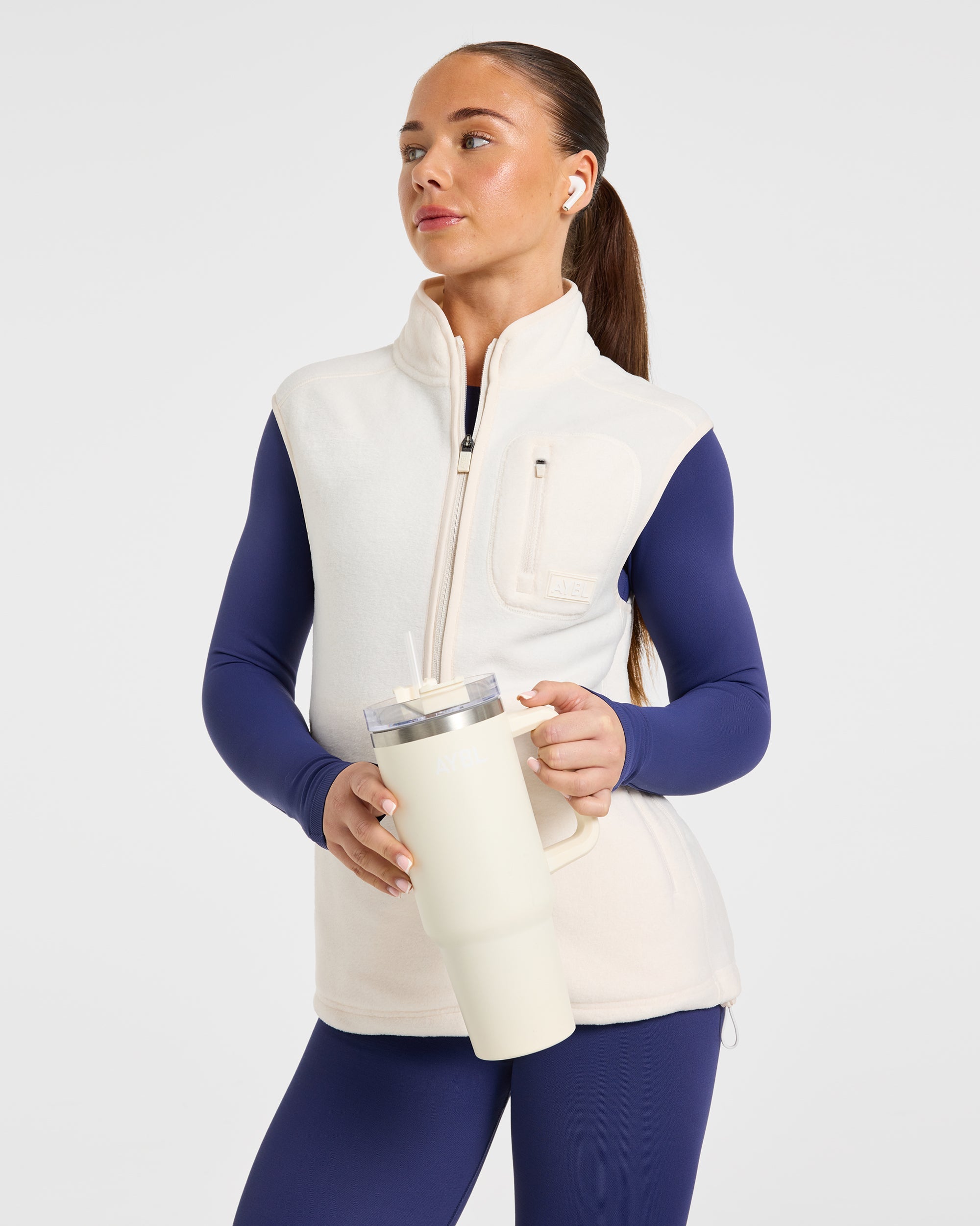 Signature Lightweight Fleece Gilet - Cream