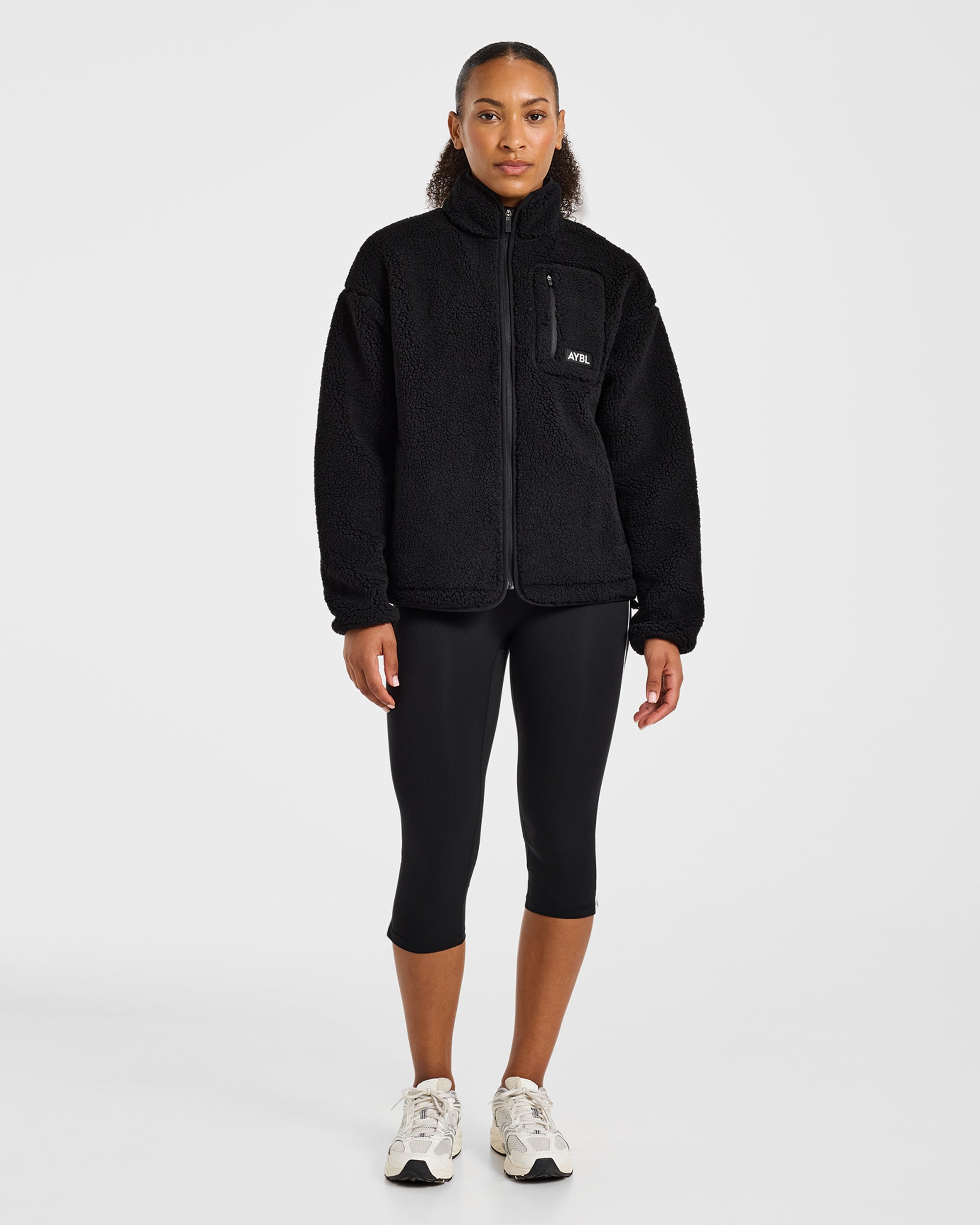 Signature Zip Up Fleece Jacket - Black