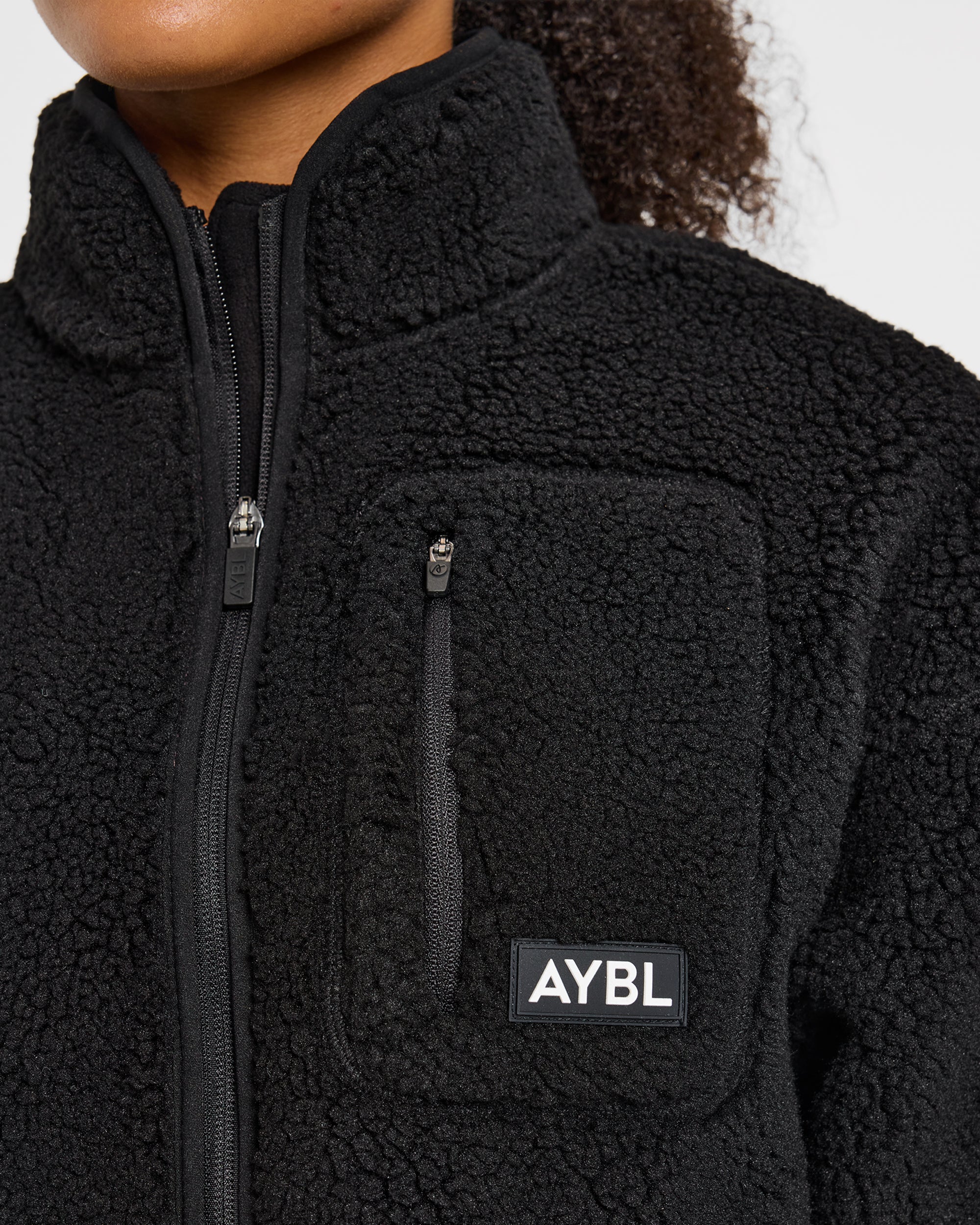 Signature Zip Up Fleece Jacket - Black