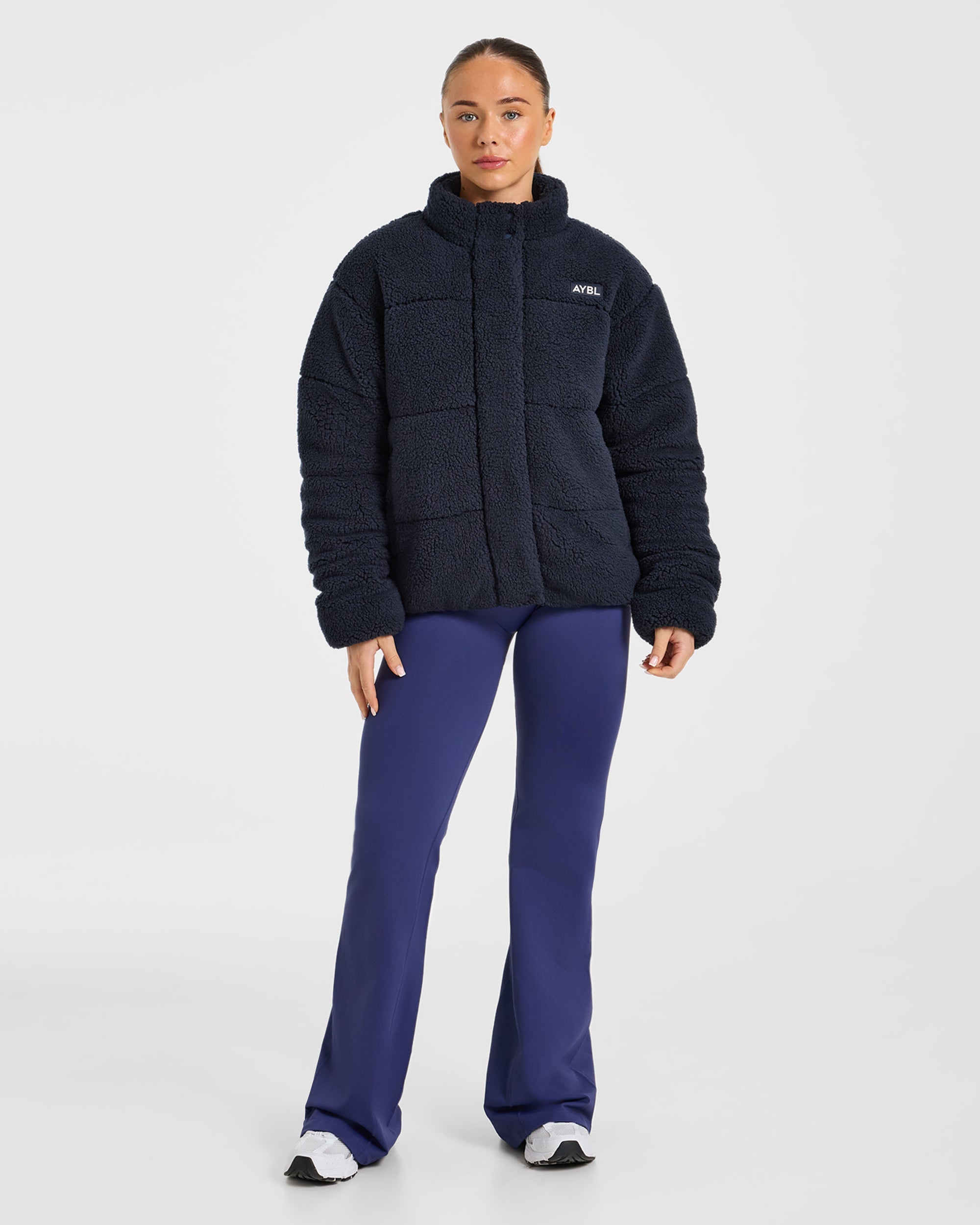 Signature Fleece Puffer Coat - Navy
