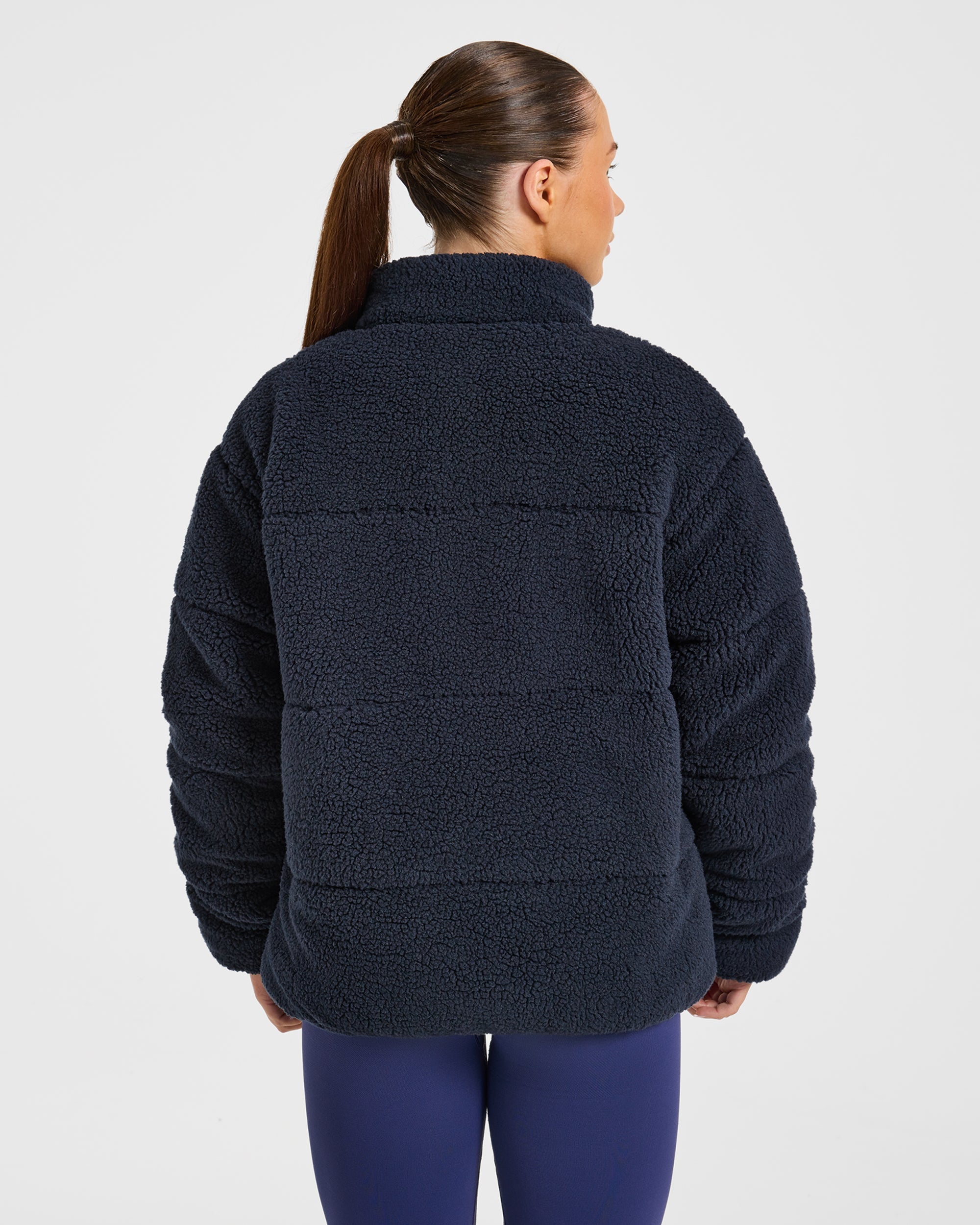 Signature Fleece Puffer Coat - Navy