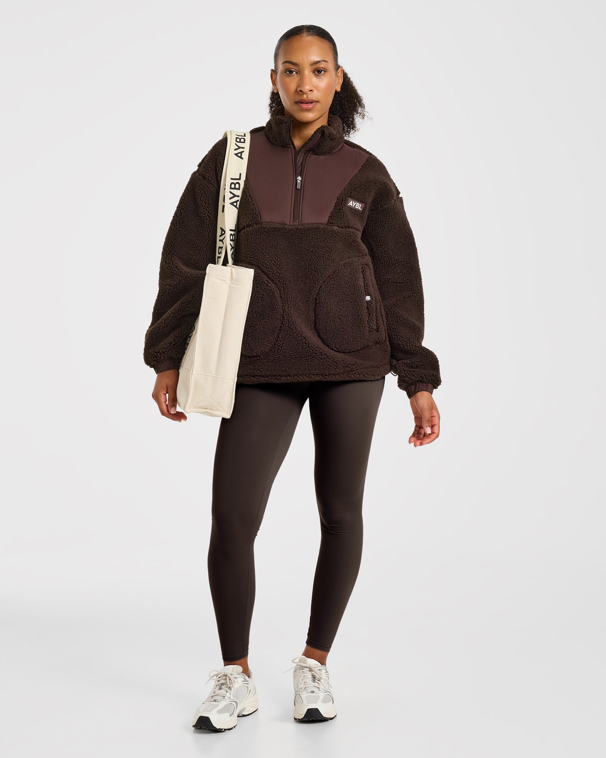 Signature 1/4 Zip Fleece Pullover - Cocoa Brown