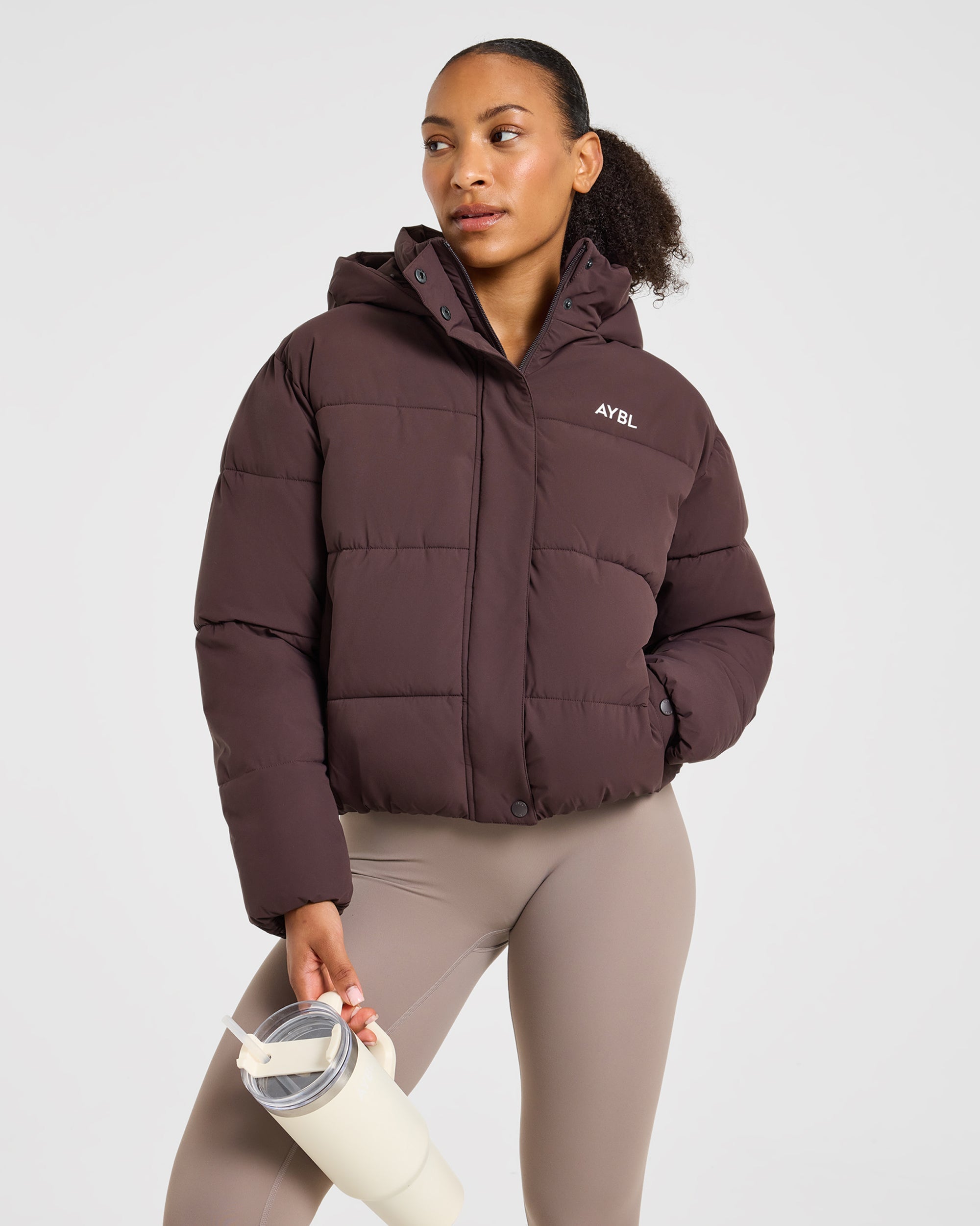 Signature Puffer Coat - Cocoa Brown