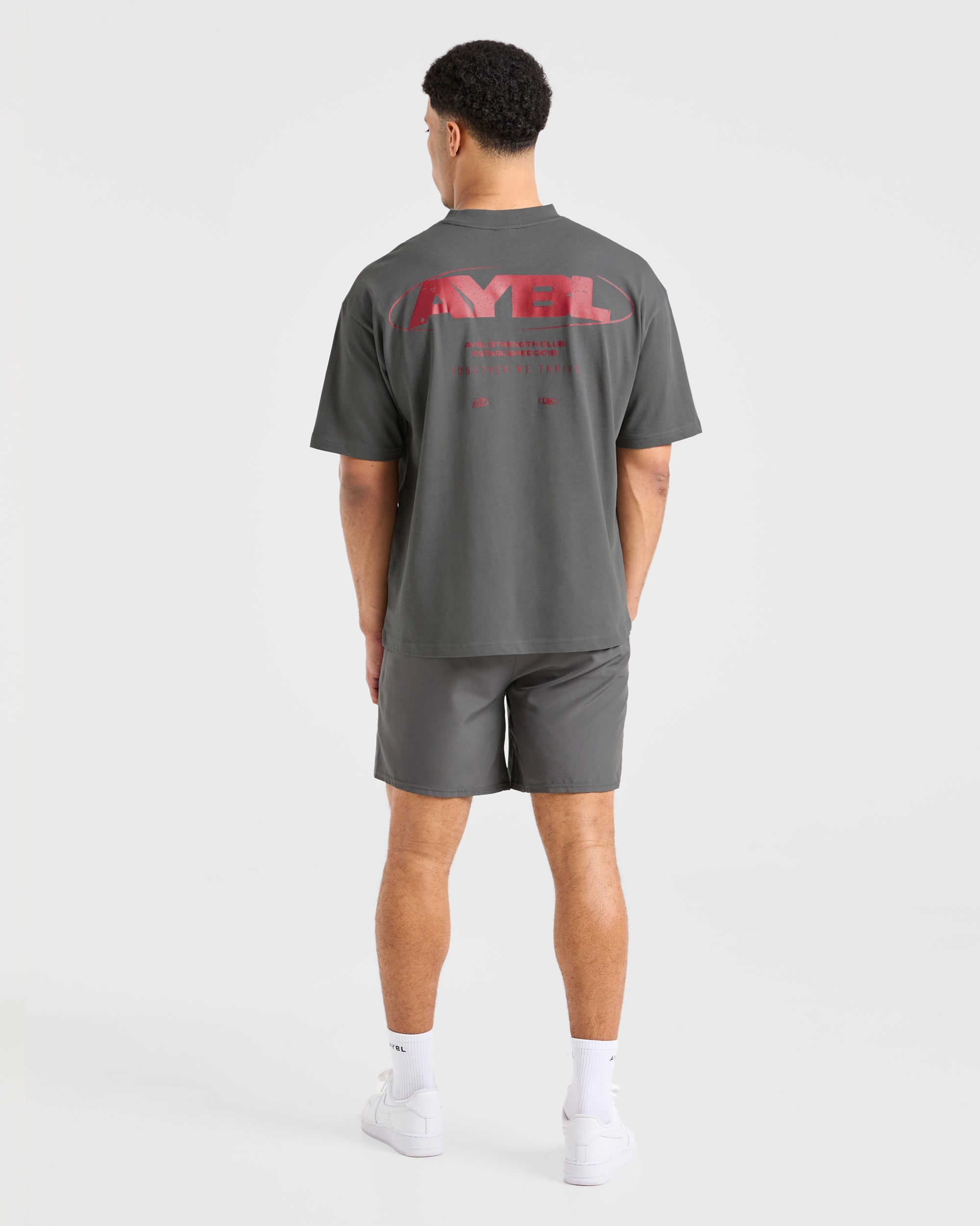 Orbit Oversized T Shirt - Charcoal/Red