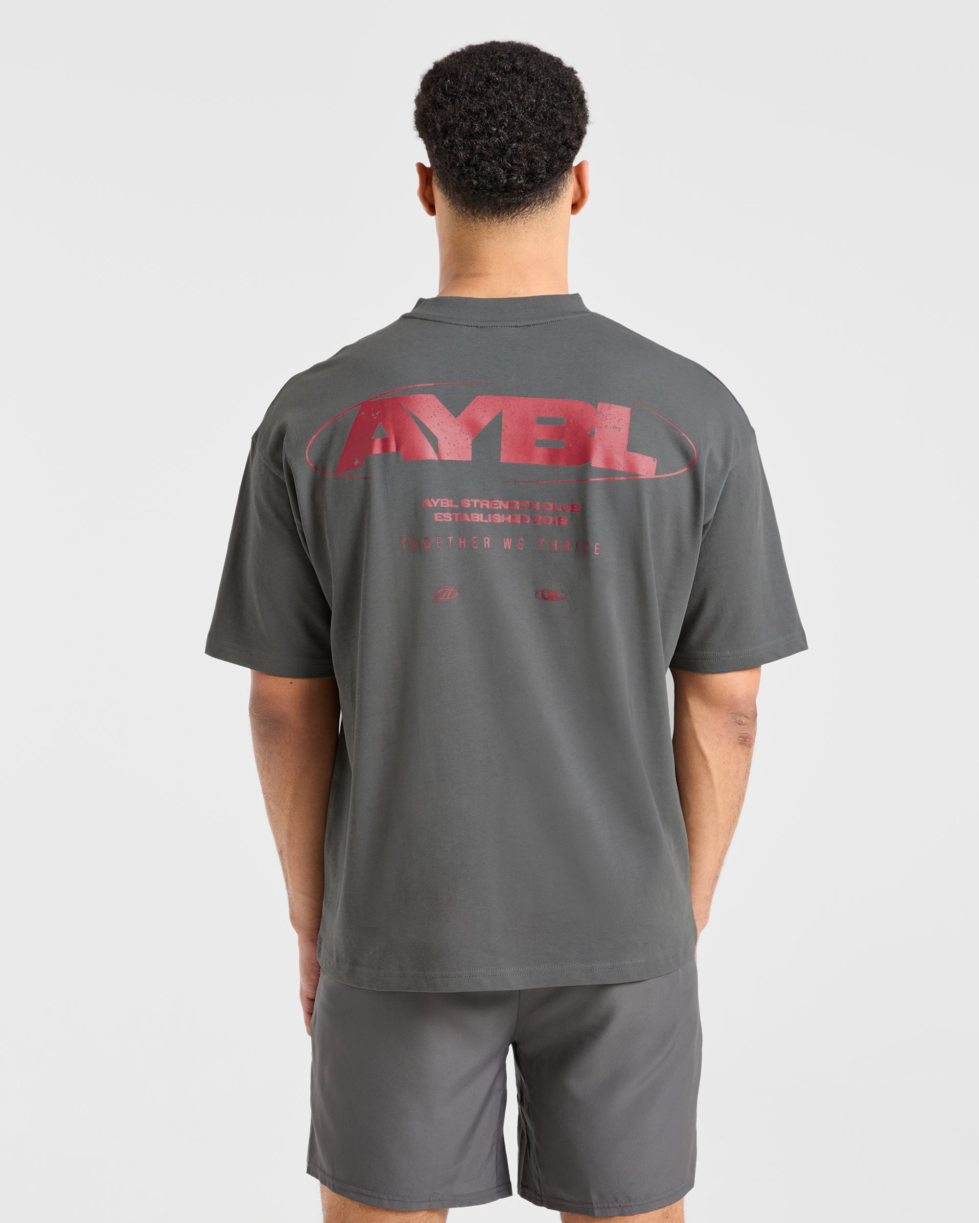 Orbit Oversized T Shirt - Charcoal/Red