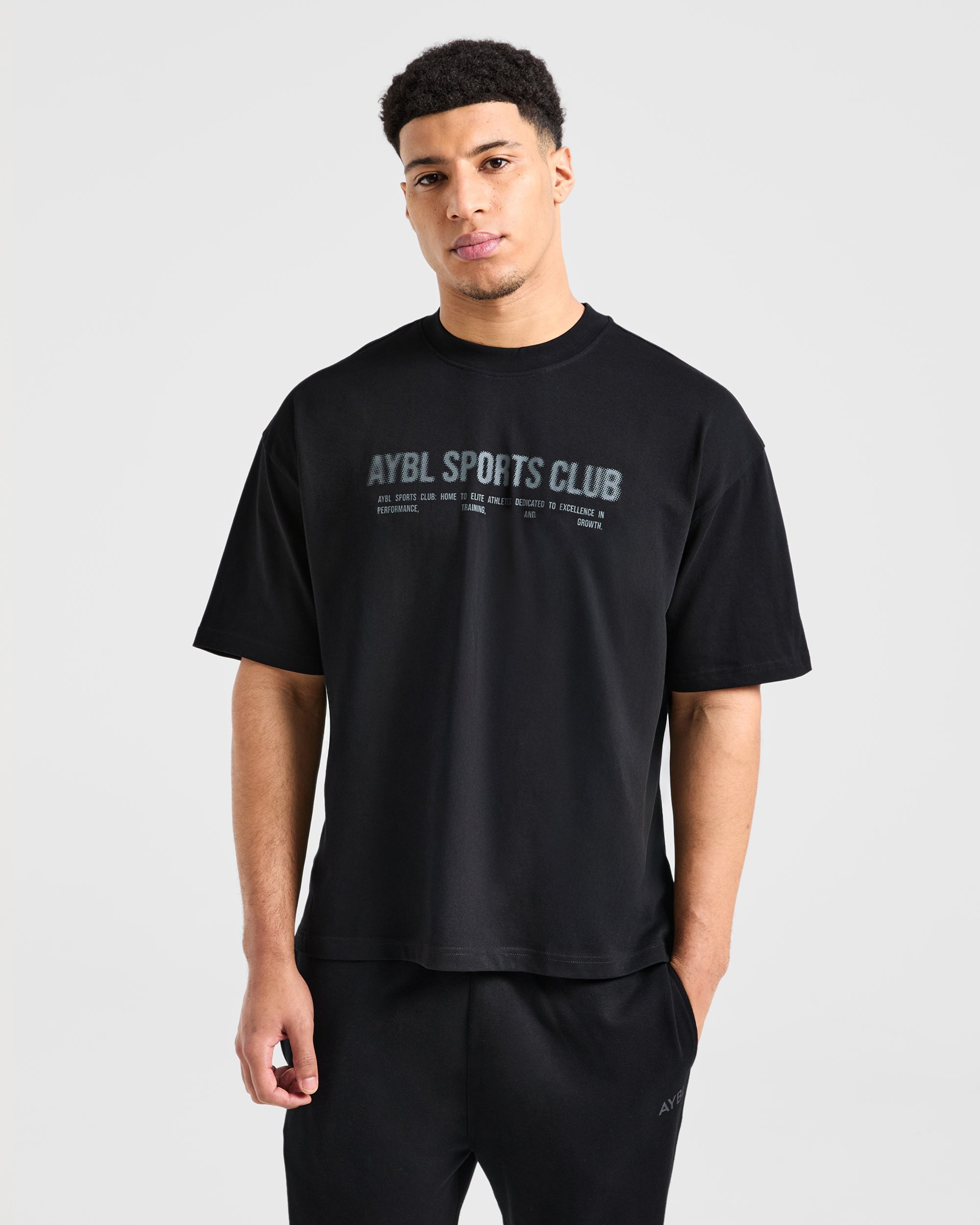 Sports Club Dot Oversized T Shirt - Black