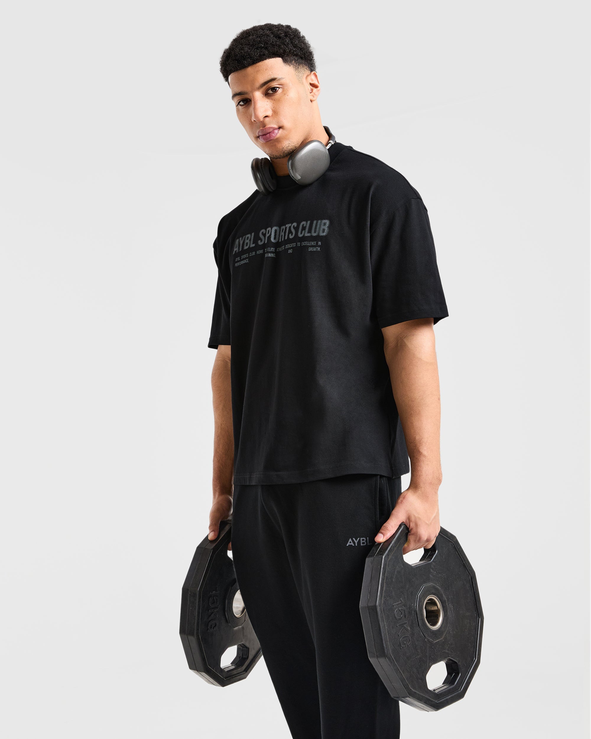 Sports Club Dot Oversized T Shirt - Black