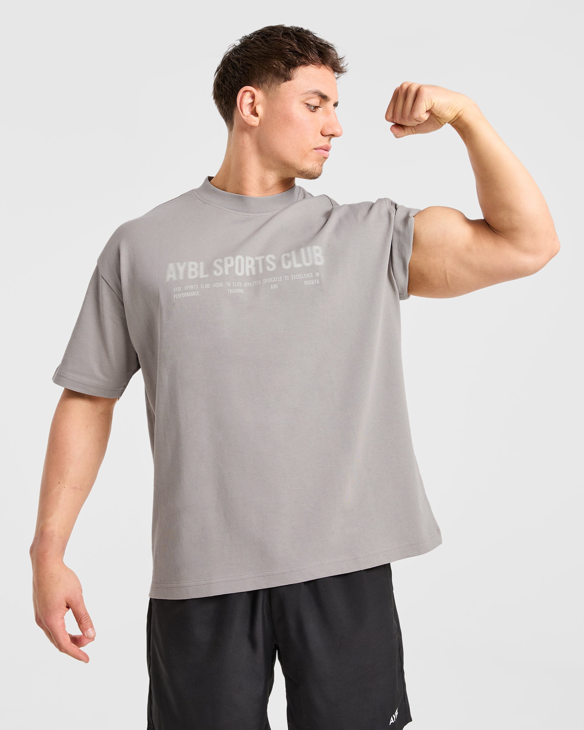 Sports Club Dot Oversized T Shirt - Cloud Grey