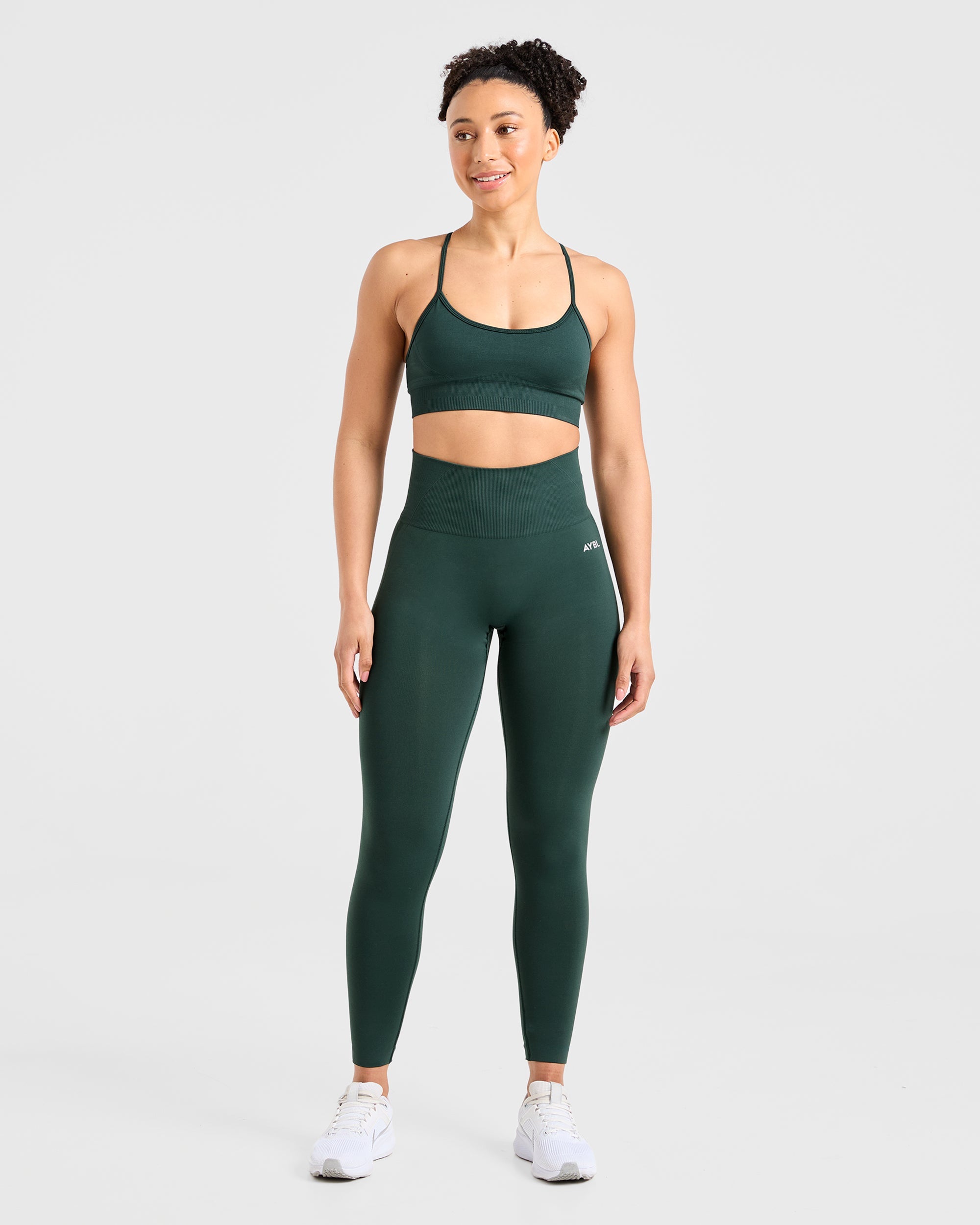 Nahtlose Leggings „Empower“ – Dunkelgrün