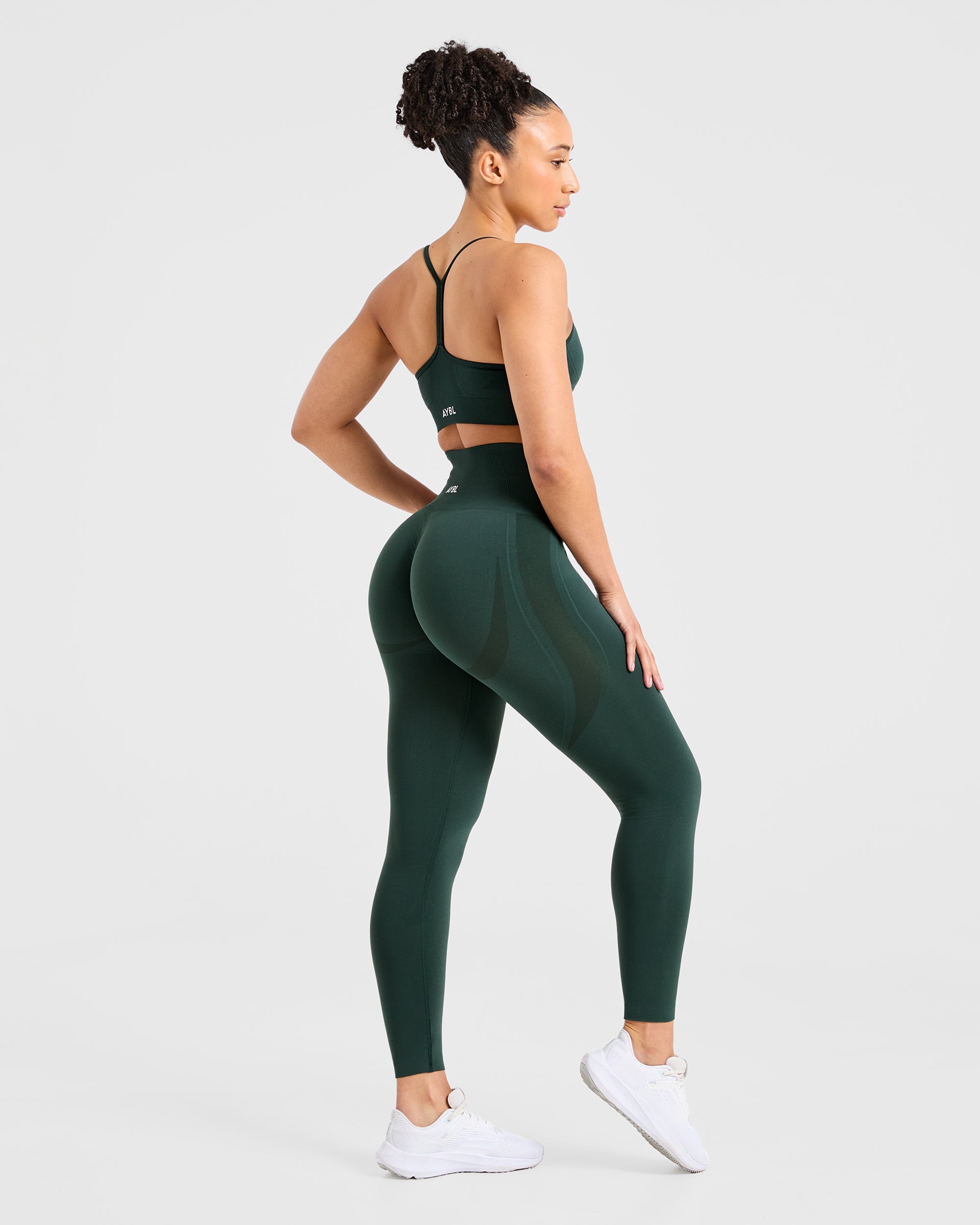 Nahtlose Leggings „Empower“ – Dunkelgrün