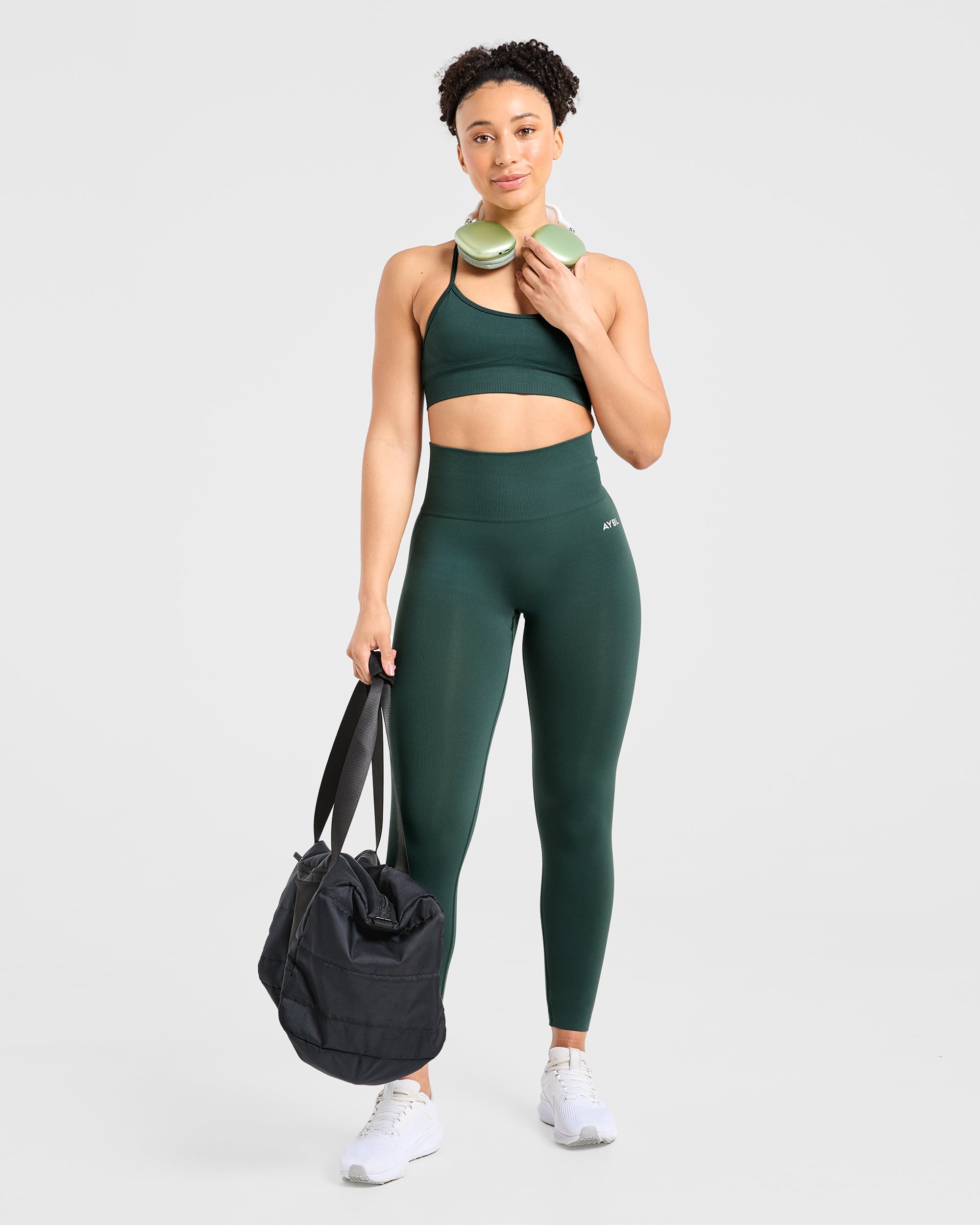 Nahtlose Leggings „Empower“ – Dunkelgrün