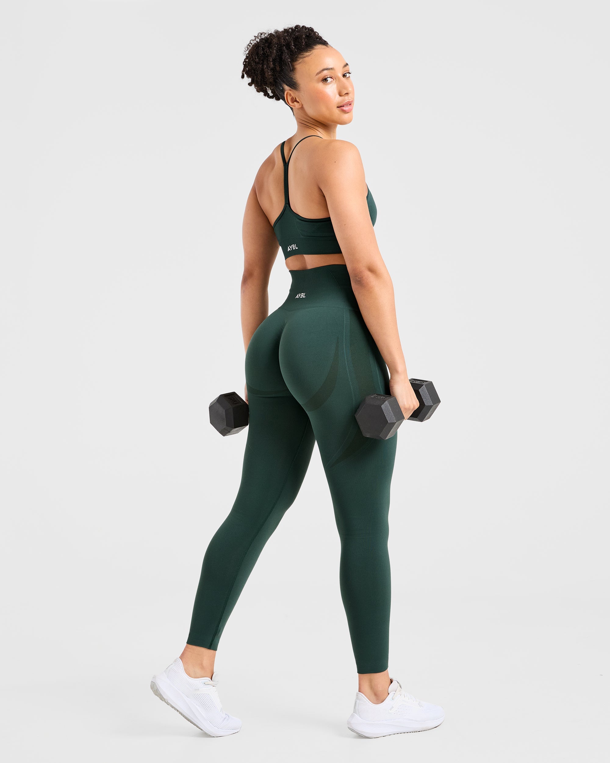 Nahtlose Leggings „Empower“ – Dunkelgrün