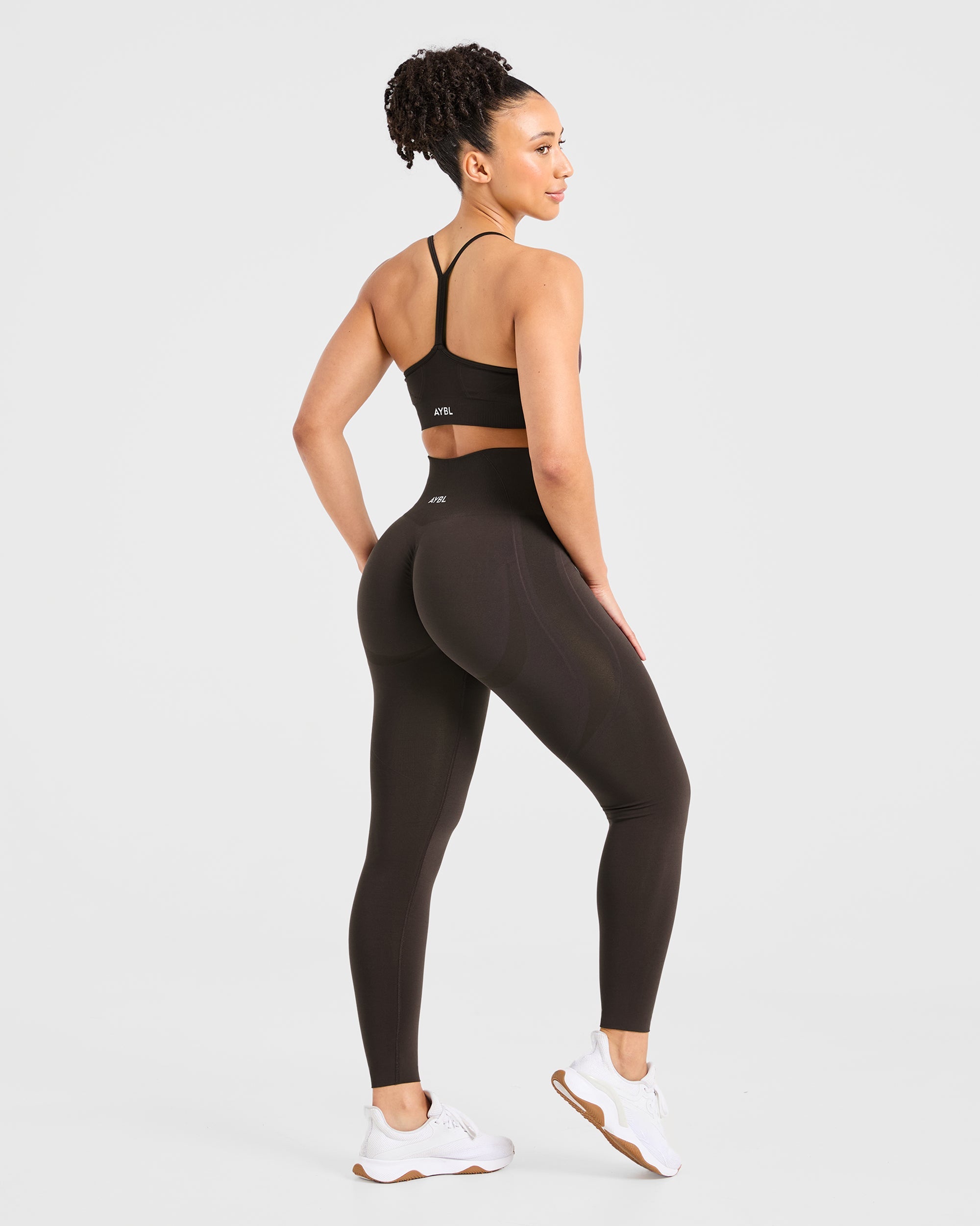 Nahtlose Leggings „Empower“ – Kakaobraun