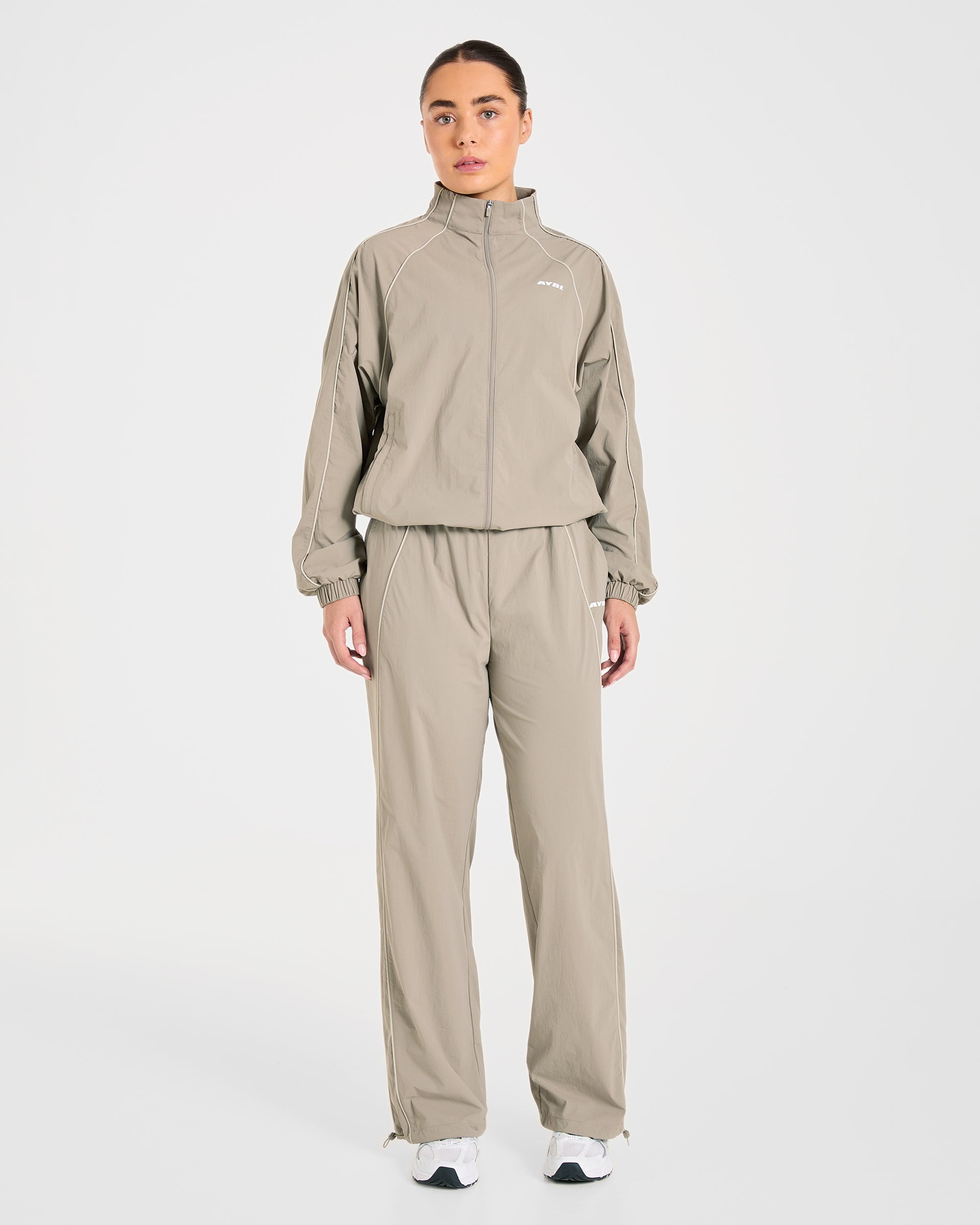 Retro Track Jacket - Taupe