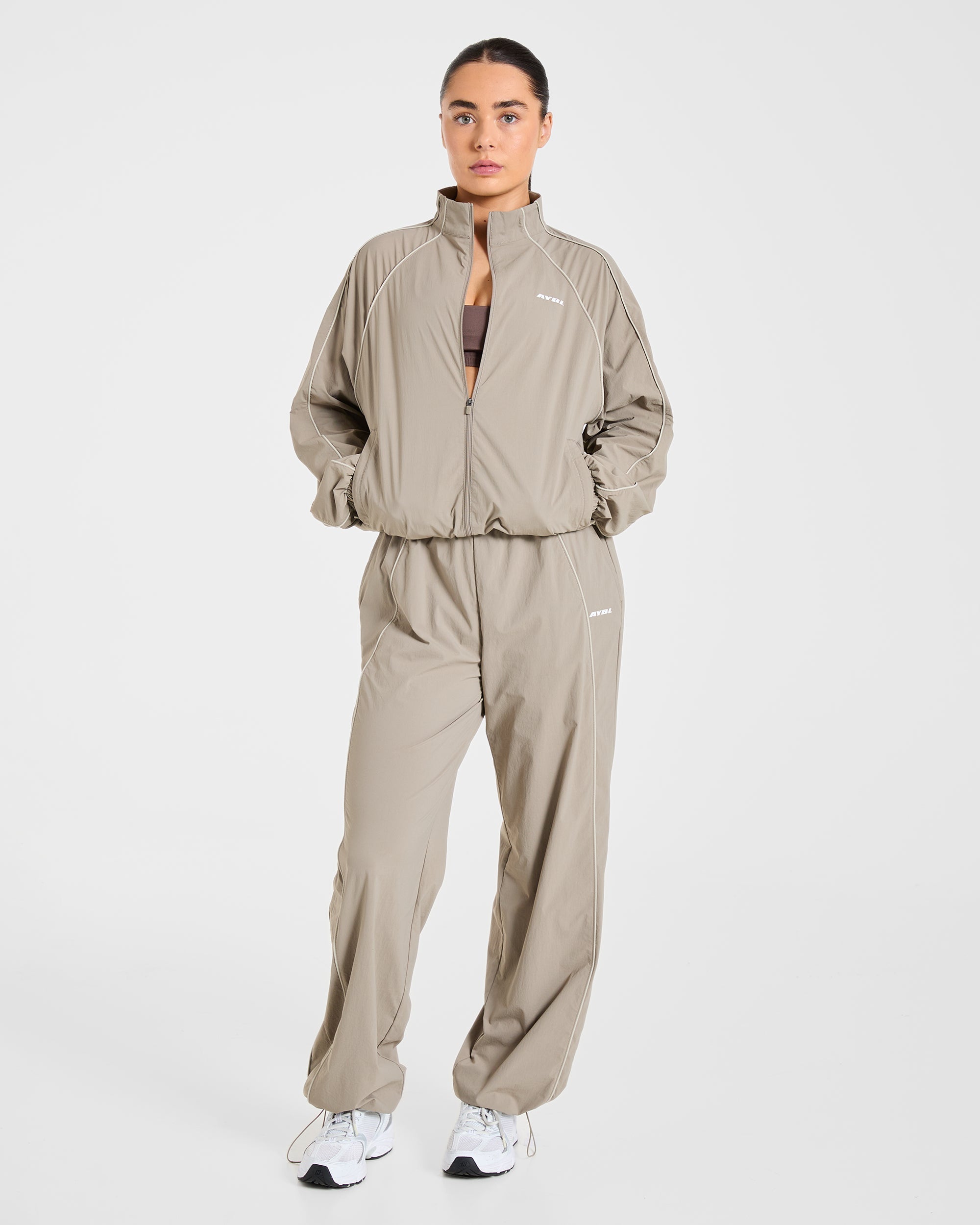 Retro Track Joggers - Taupe