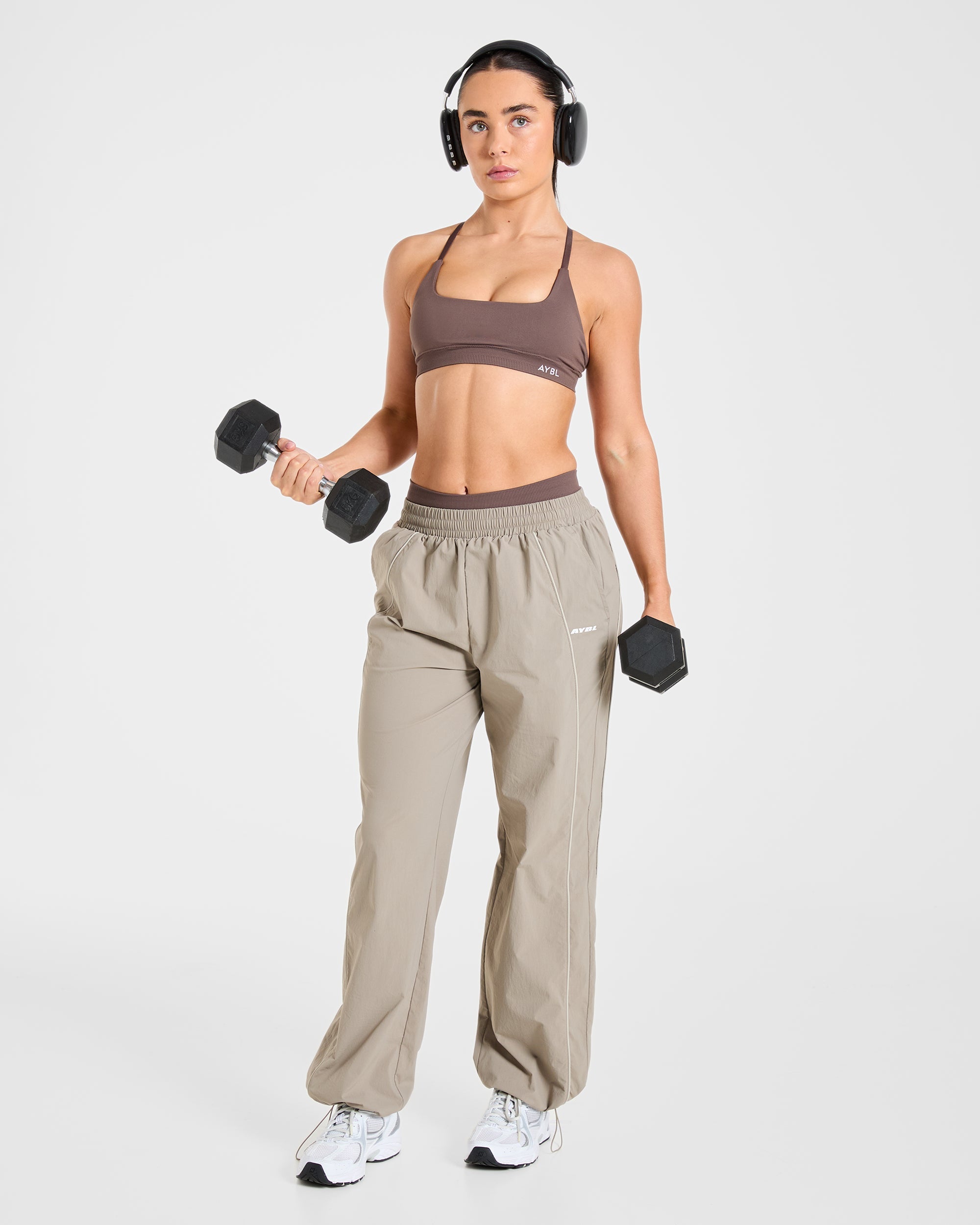 Retro Track Joggers - Taupe