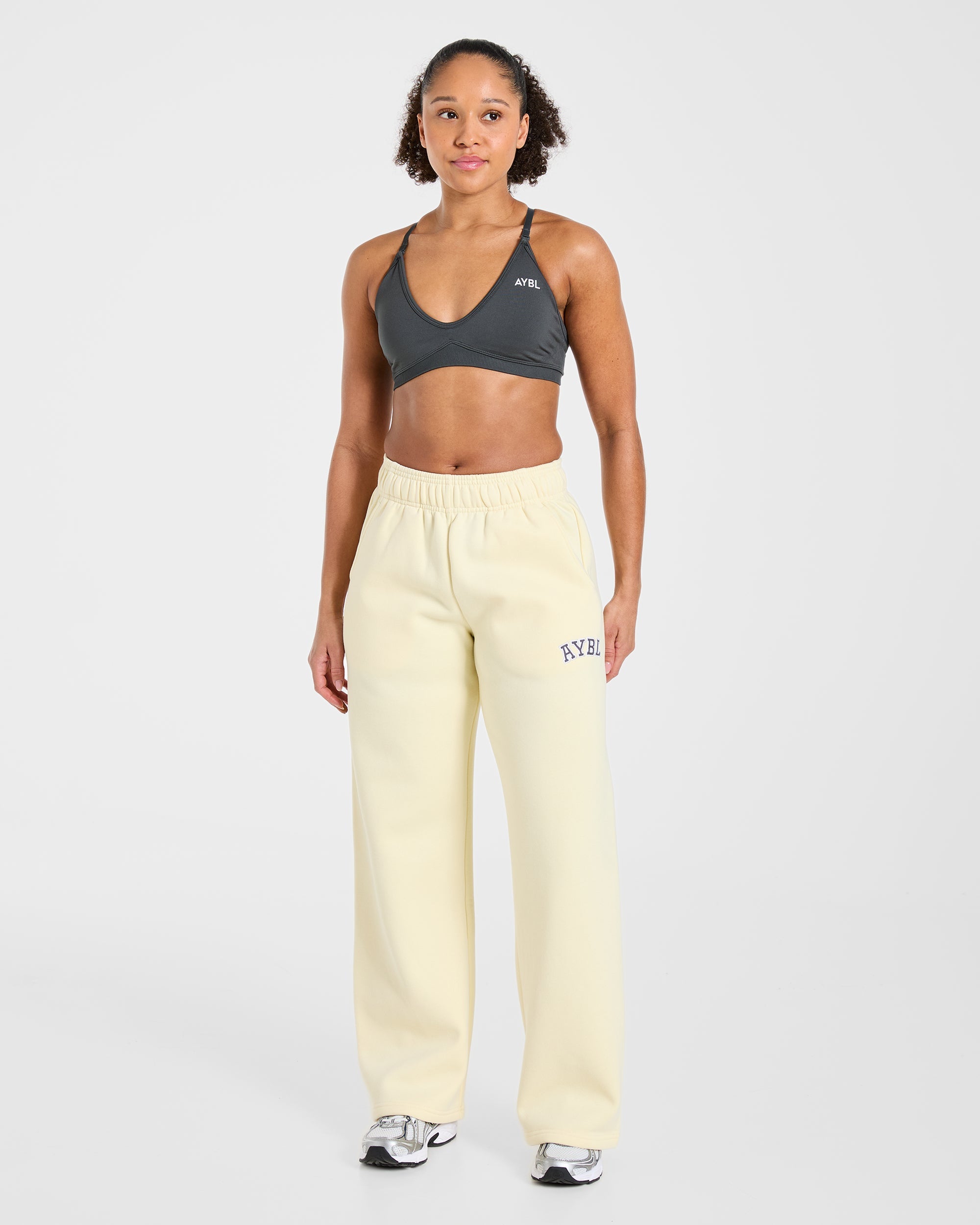 Varsity 2.0 Oversized Straight Leg Joggers - Butter Yellow