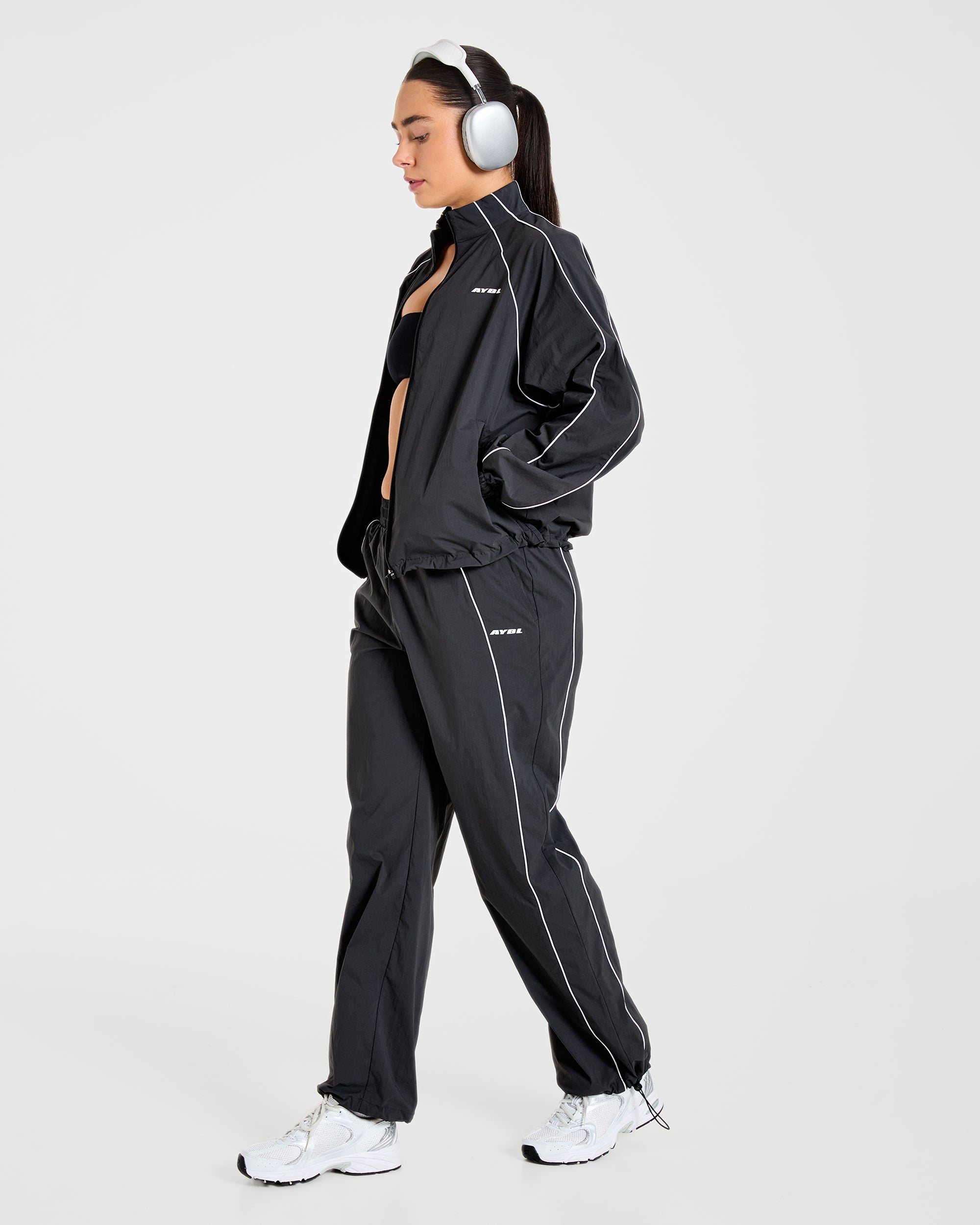 Retro Track Jacket - Black