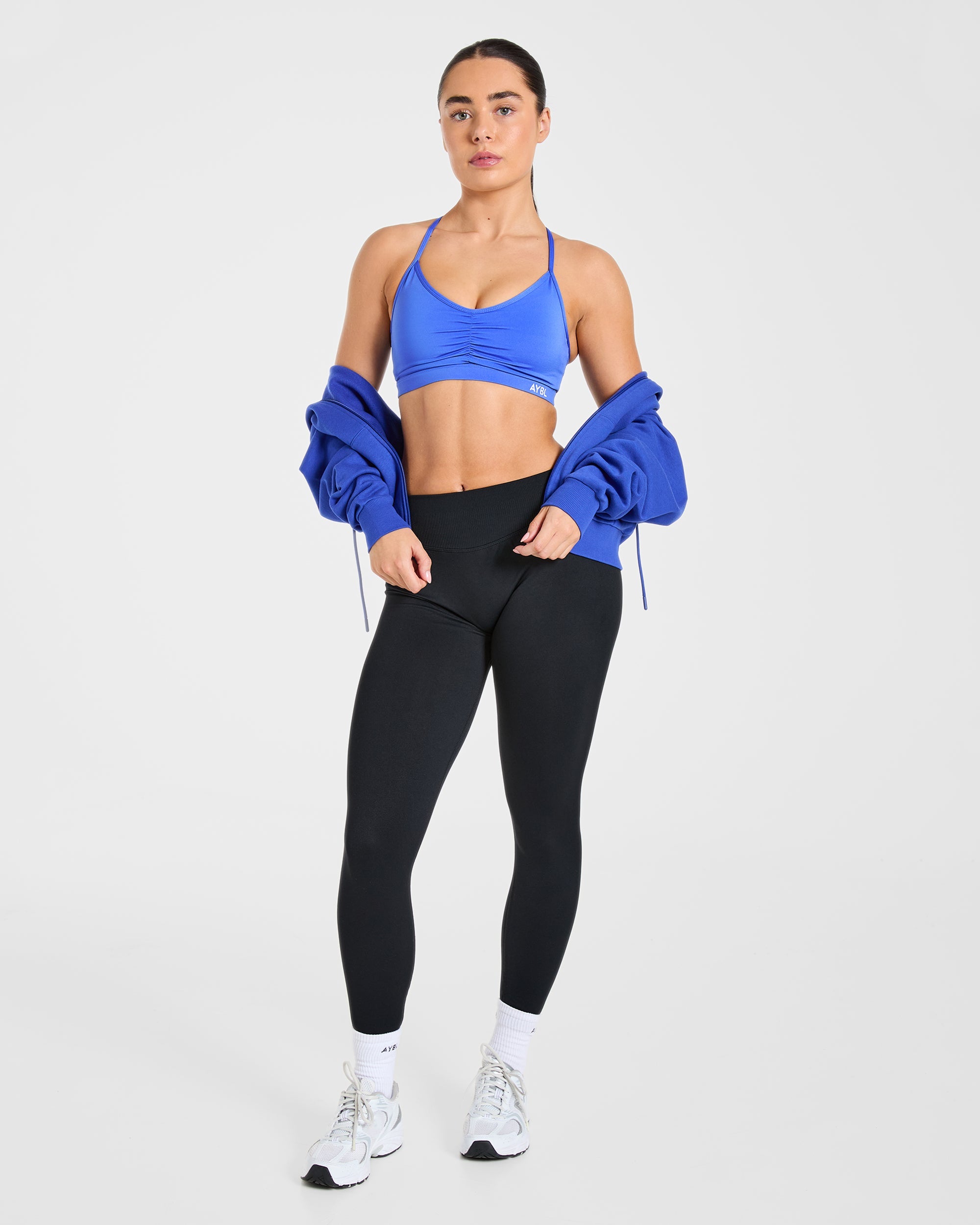Essential Ruched Sports Bra - Cornflower Purple