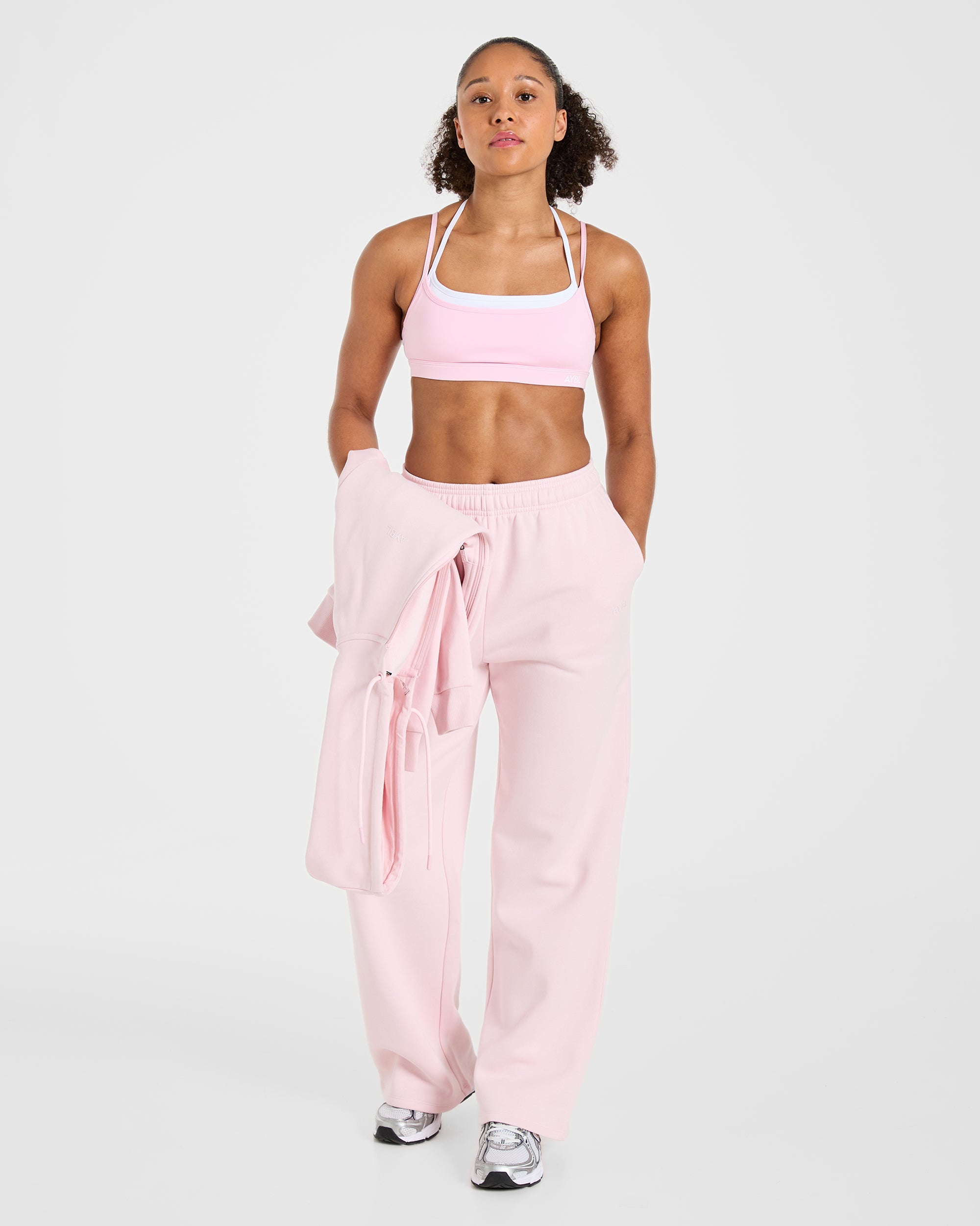 Lifestyle Oversized Straight Leg Joggers - Pastel Pink